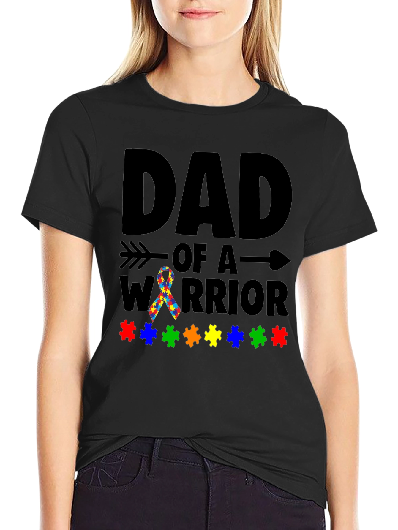 Dad of a Warrior Autism Awareness T-Shirt