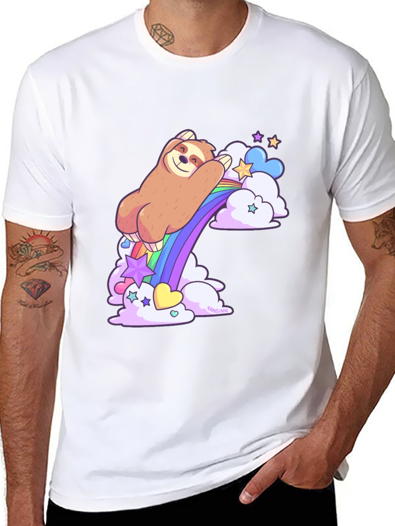 Sloth Riding Rainbow T-Shirt