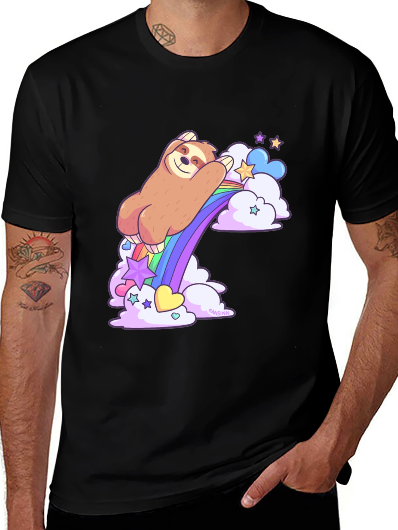 Sloth Riding Rainbow T-Shirt