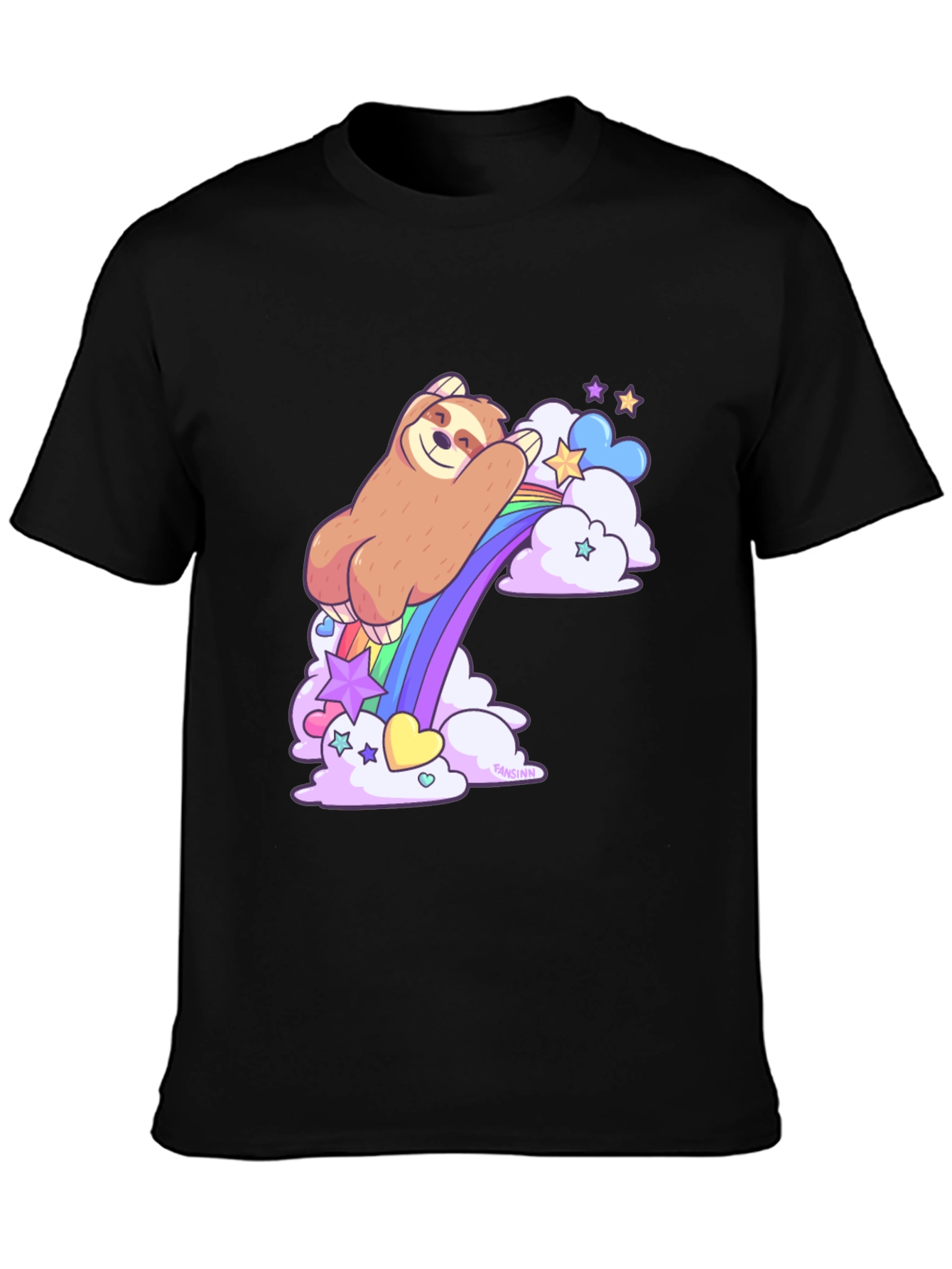 Sloth Riding Rainbow T-Shirt
