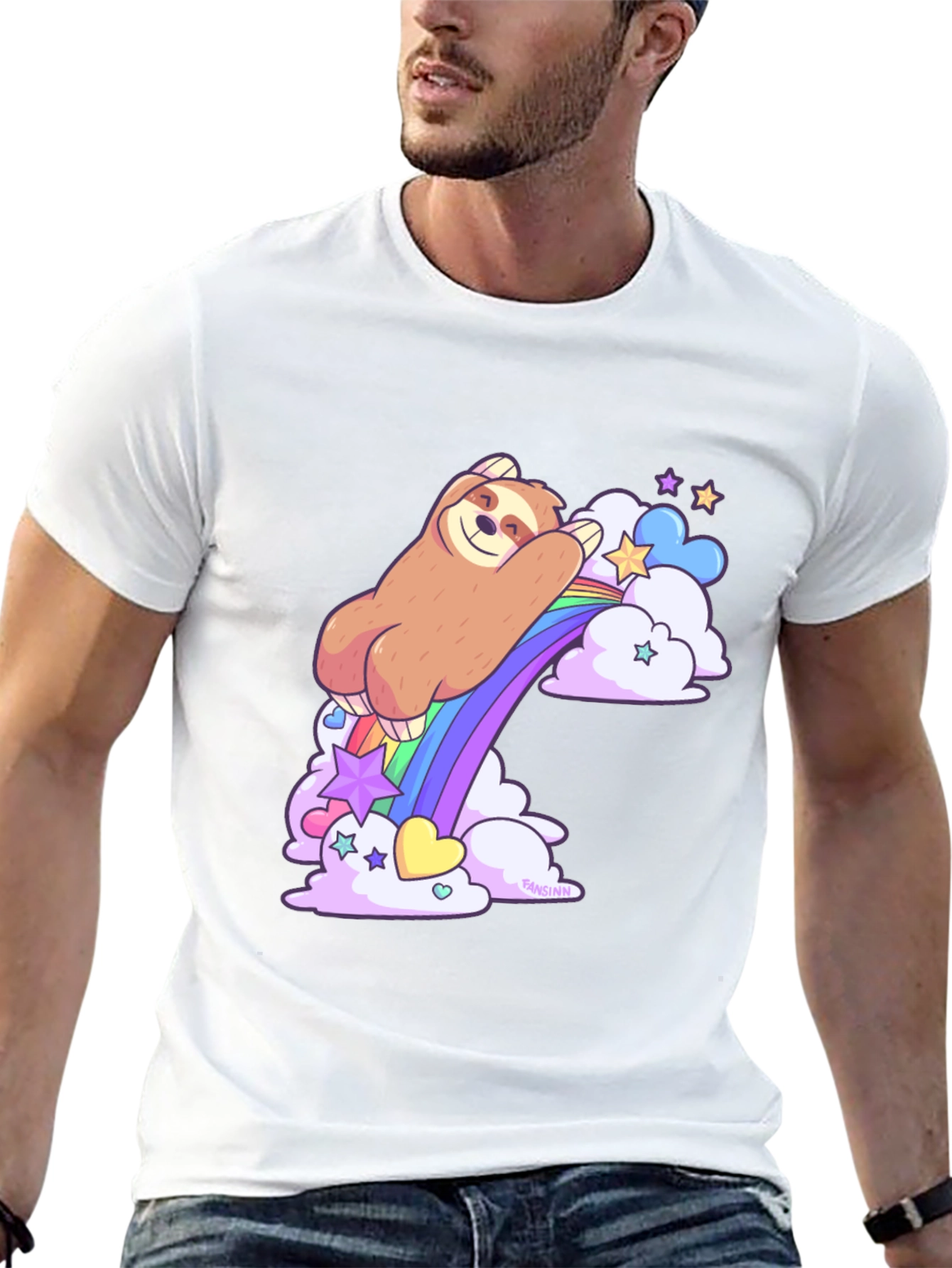 Sloth Riding Rainbow T-Shirt