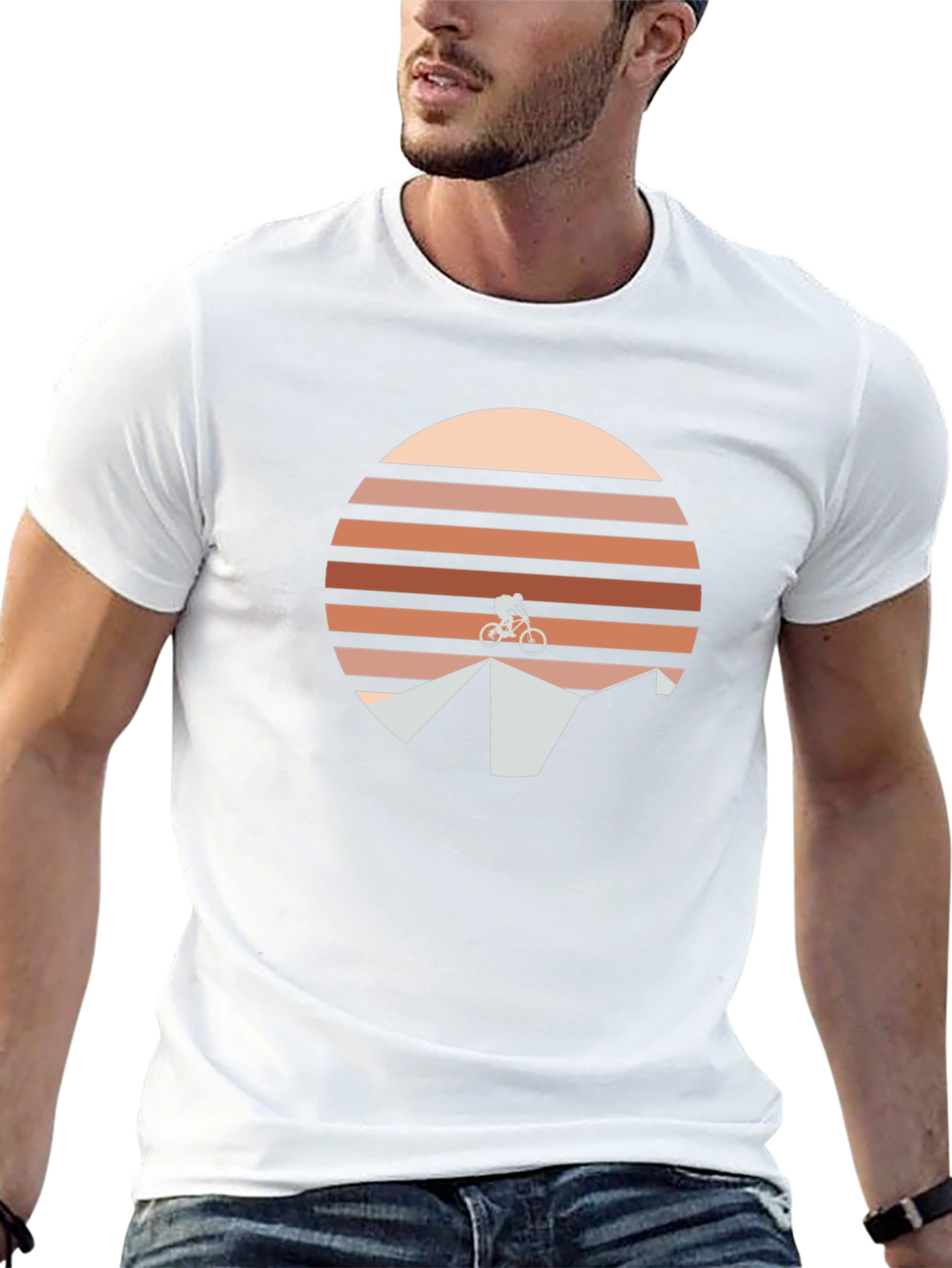 Mountain Bike Sunset Graphic Tee - Black