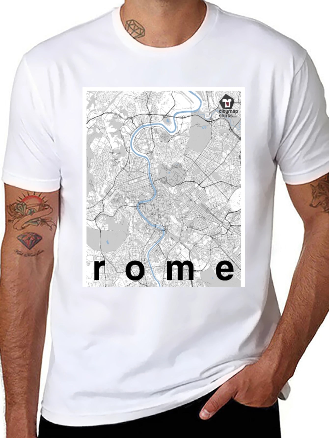 Rome City Map T-Shirt - Urban Explorer Style