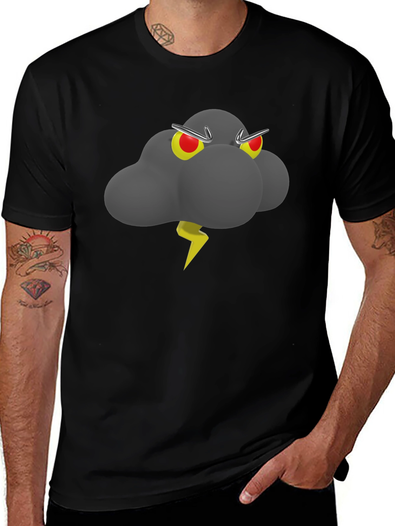 Storm Cloud Graphic Tee - Mens Black T-Shirt