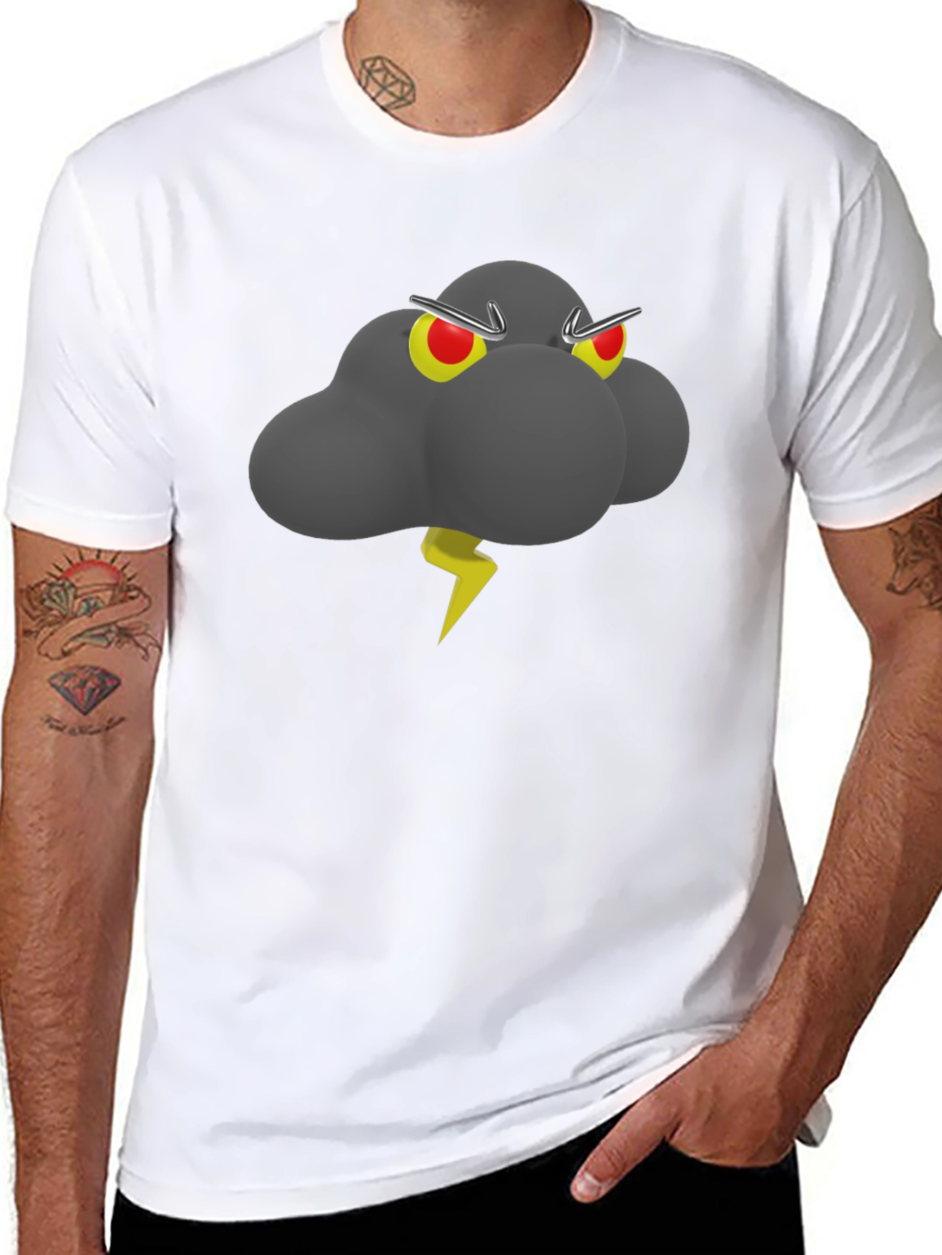Storm Cloud Graphic Tee - Mens Black T-Shirt