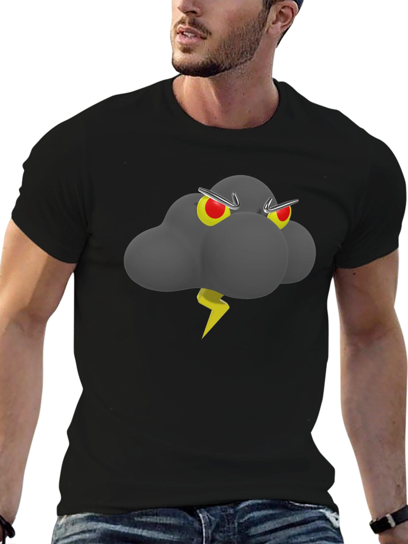 Storm Cloud Graphic Tee - Mens Black T-Shirt