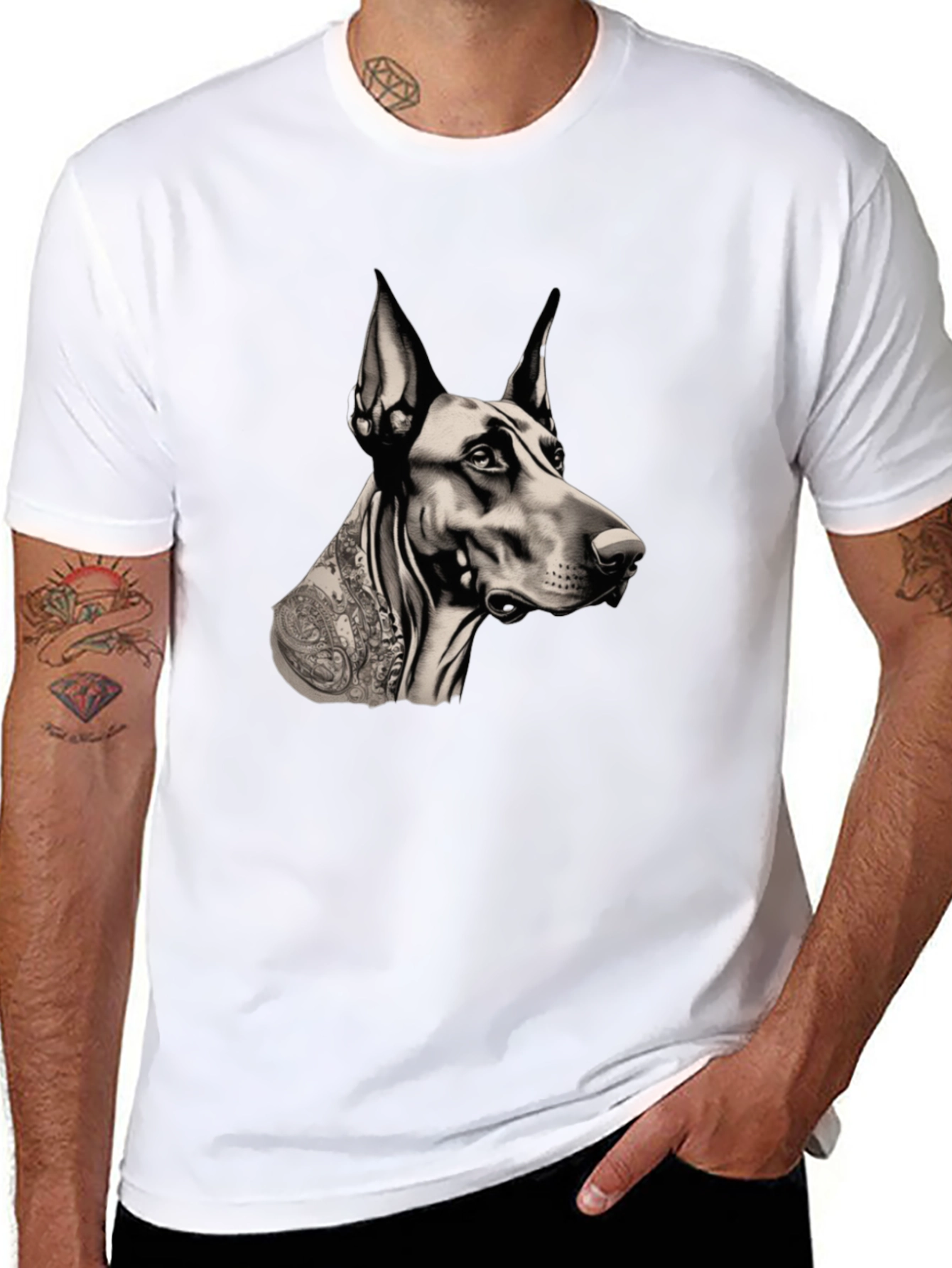 Doberman Dog Portrait Graphic T-Shirt