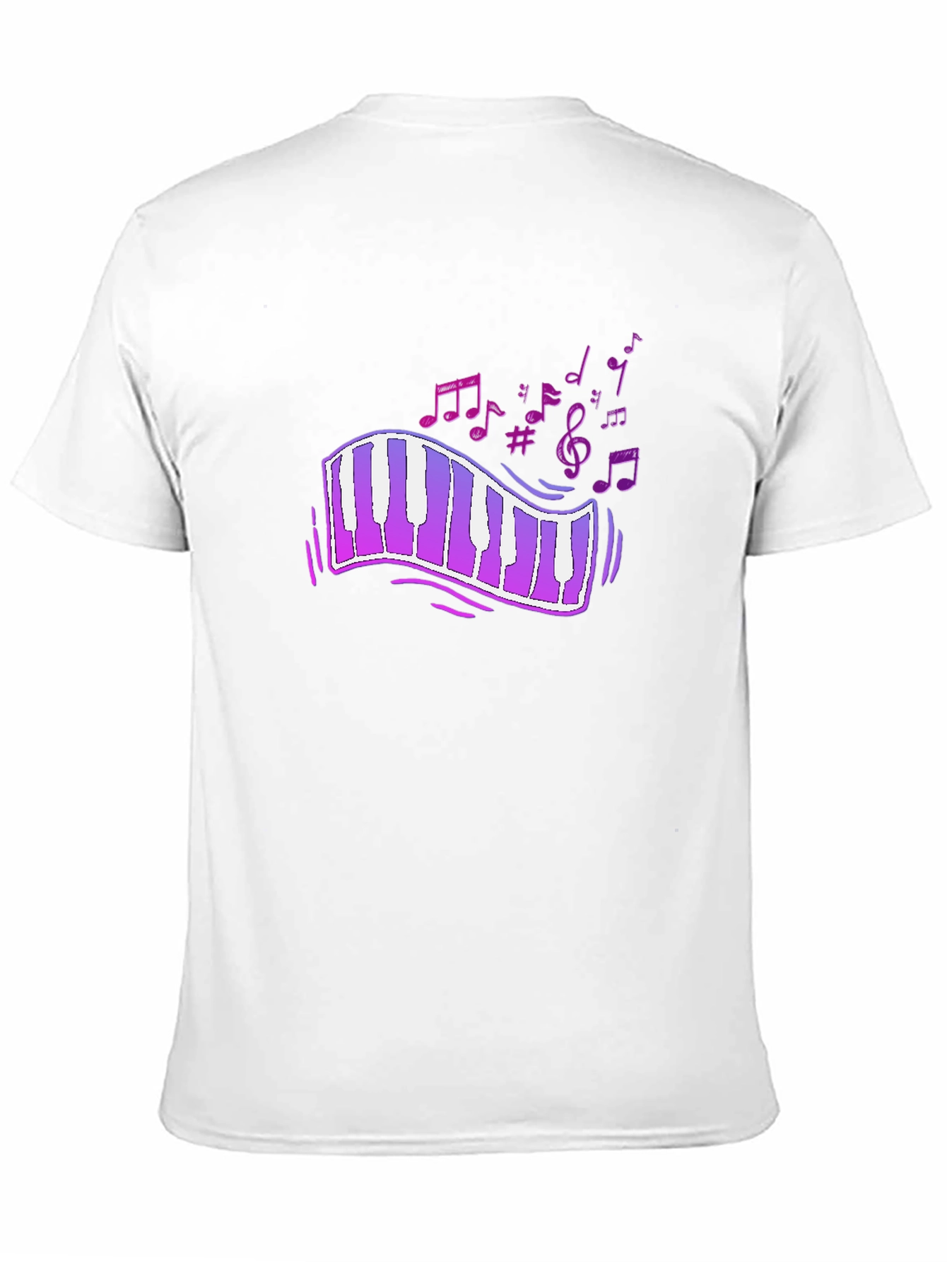Musical Notes Piano Keyboard Graphic T-Shirt