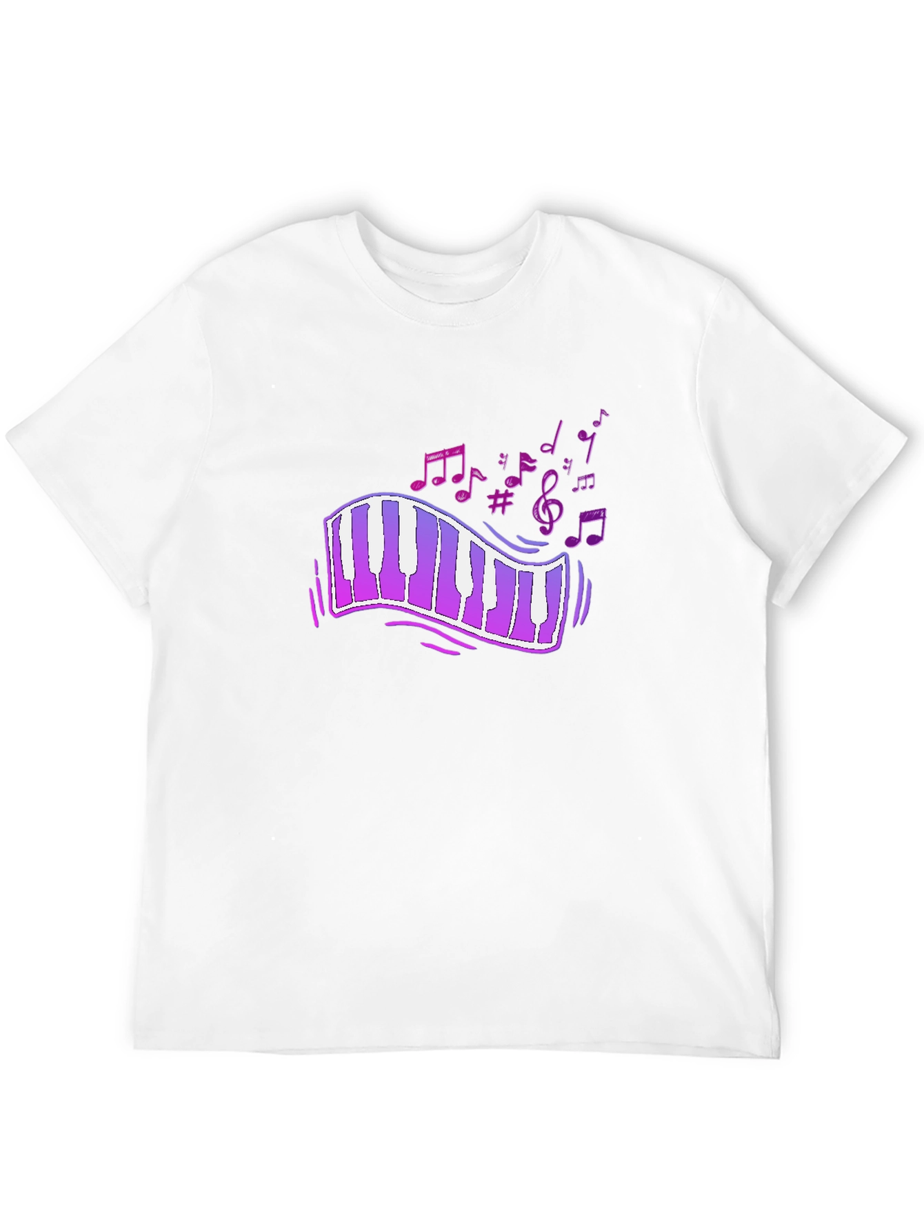 Musical Notes Piano Keyboard Graphic T-Shirt