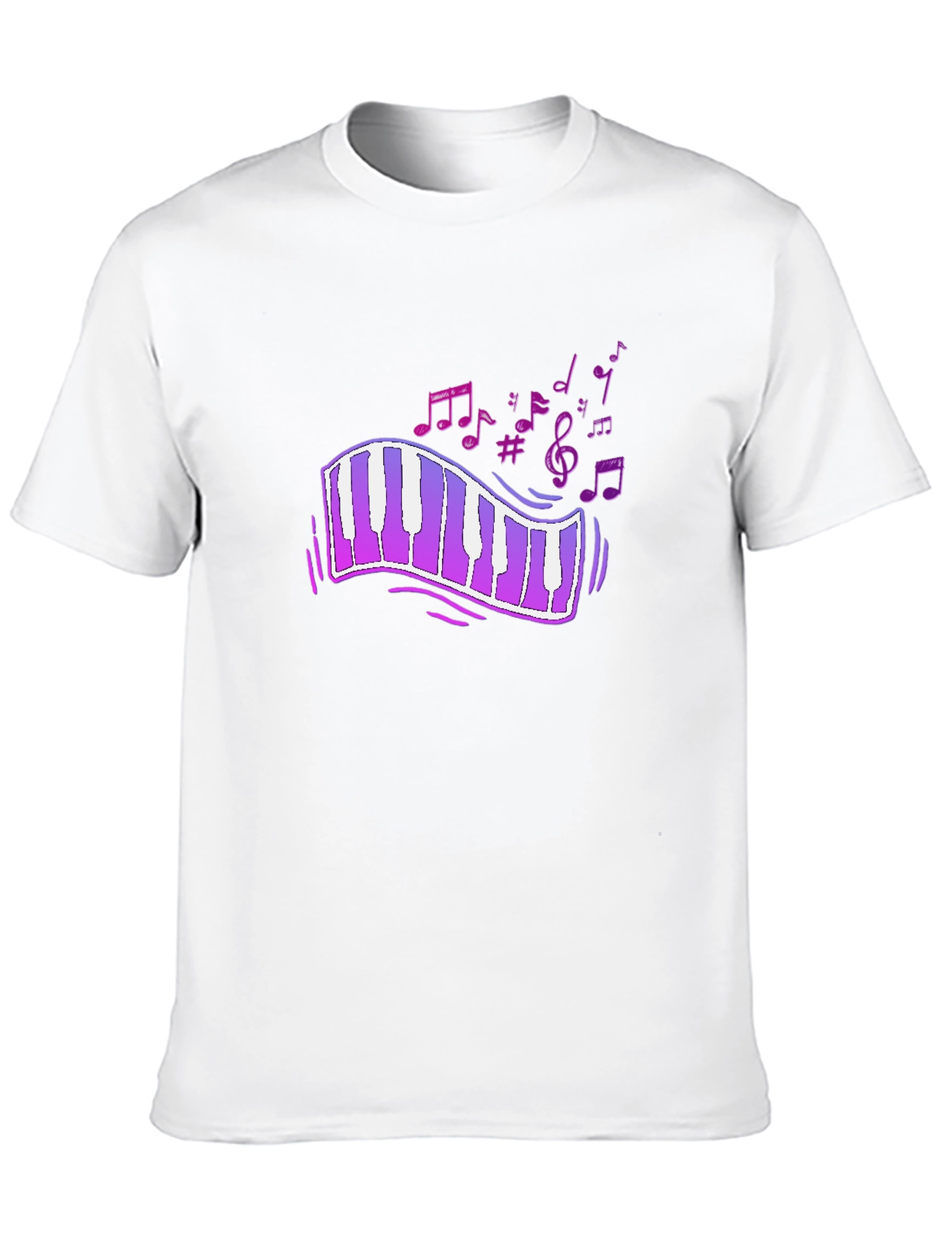 Musical Notes Piano Keyboard Graphic T-Shirt