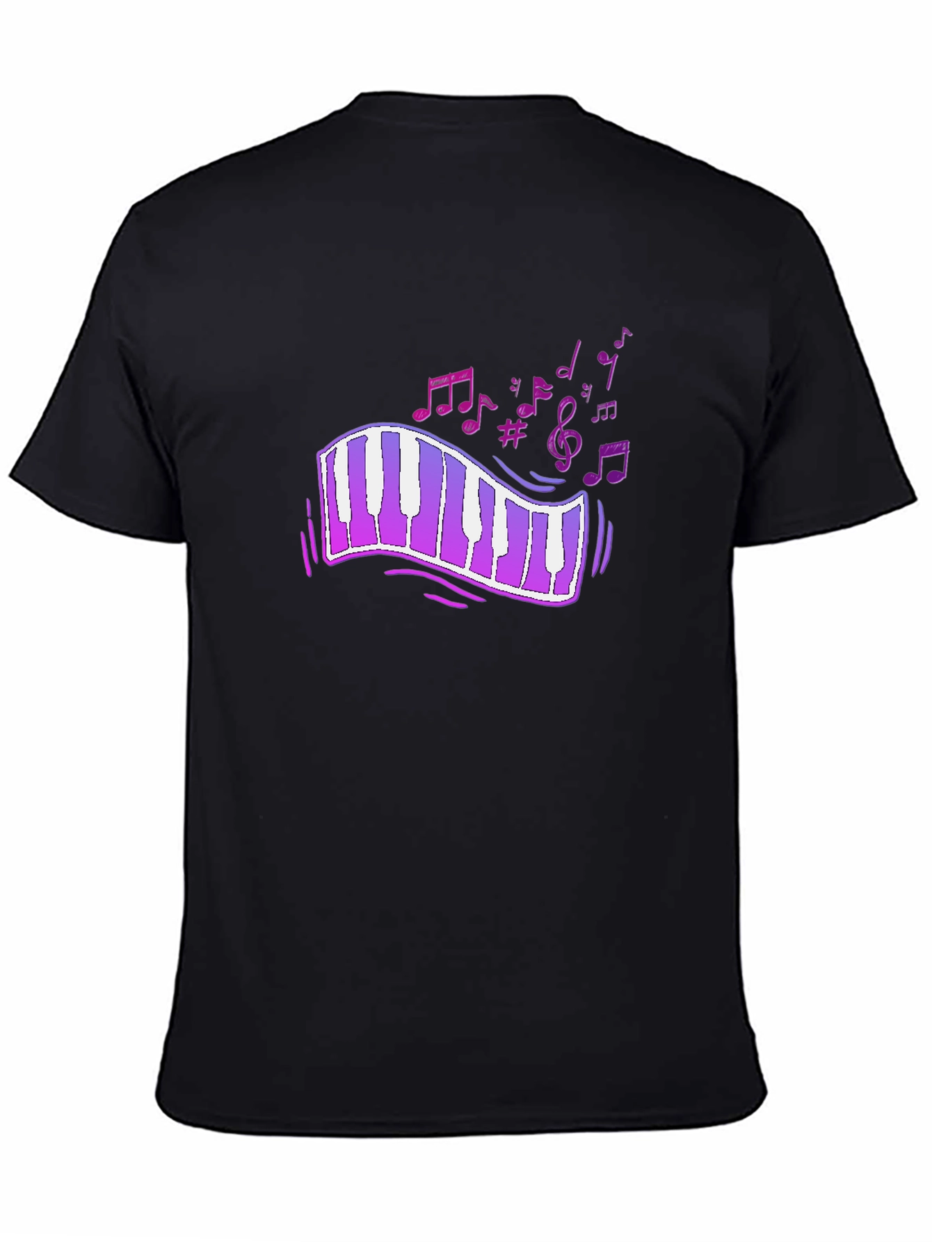 Musical Notes Piano Keyboard Graphic T-Shirt