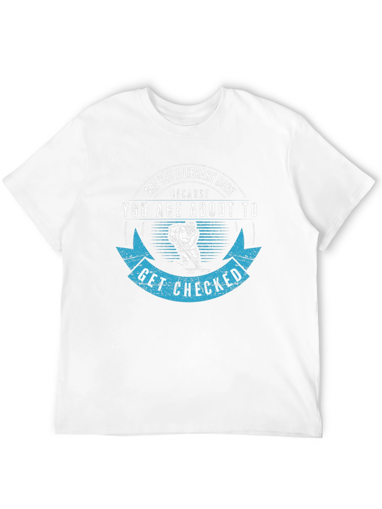 Library Book Hockey Check Black Graphic Tee