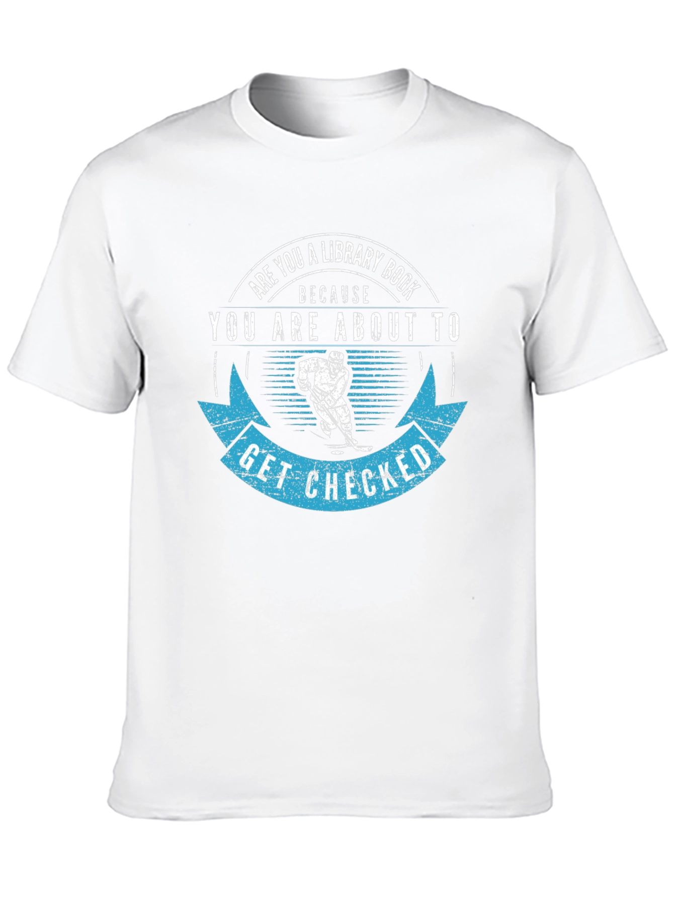 Library Book Hockey Check Black Graphic Tee