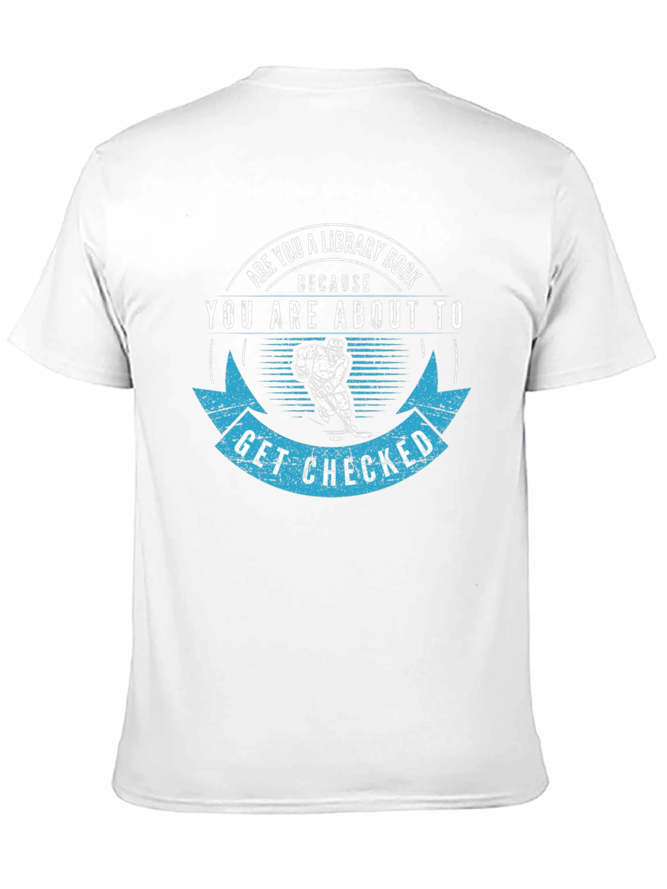 Library Book Hockey Check Black Graphic Tee