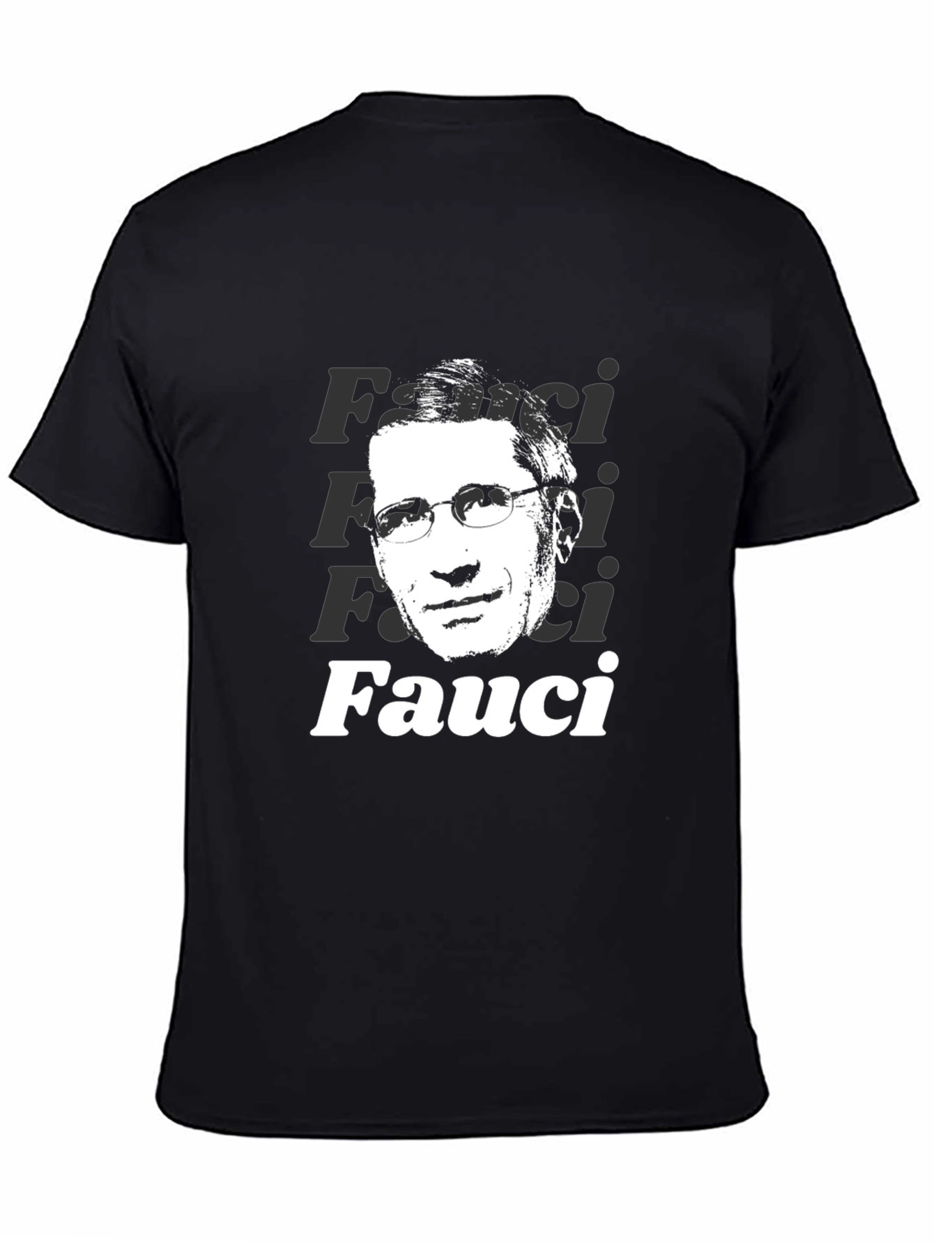 Fauci Portrait Graphic T-Shirt - Black