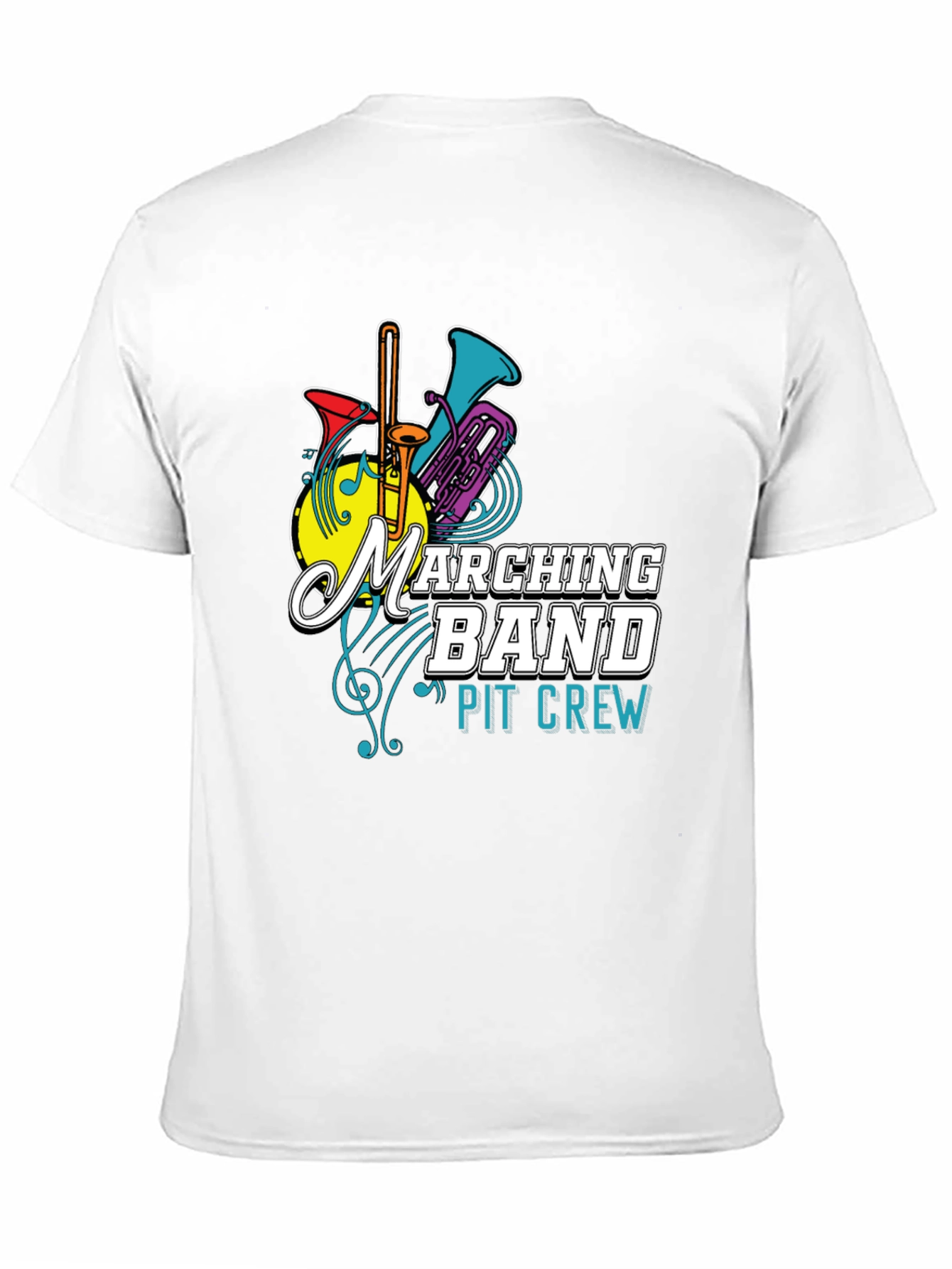 Marching Band Pit Crew Graphic T-Shirt - Black