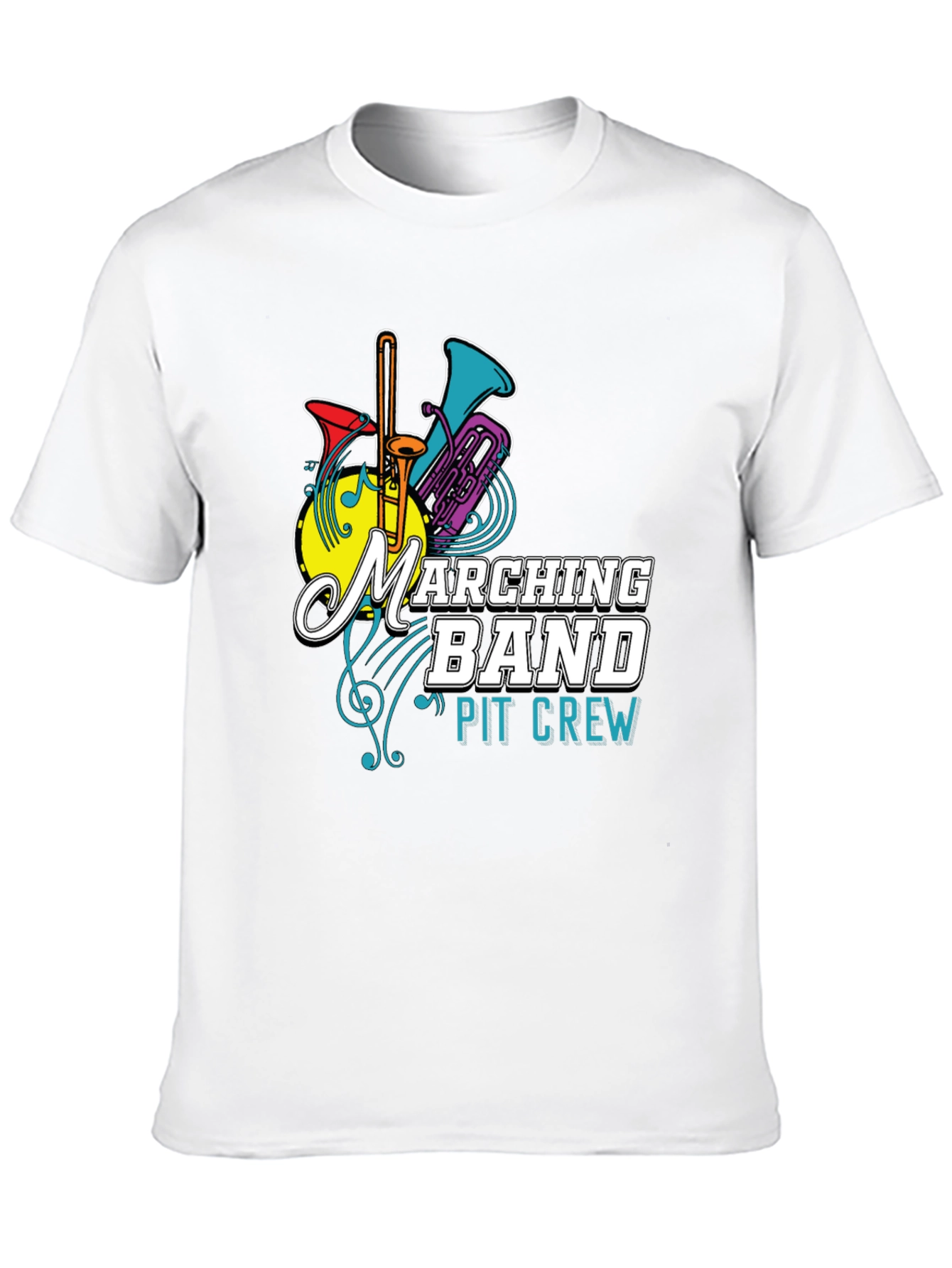 Marching Band Pit Crew Graphic T-Shirt - Black