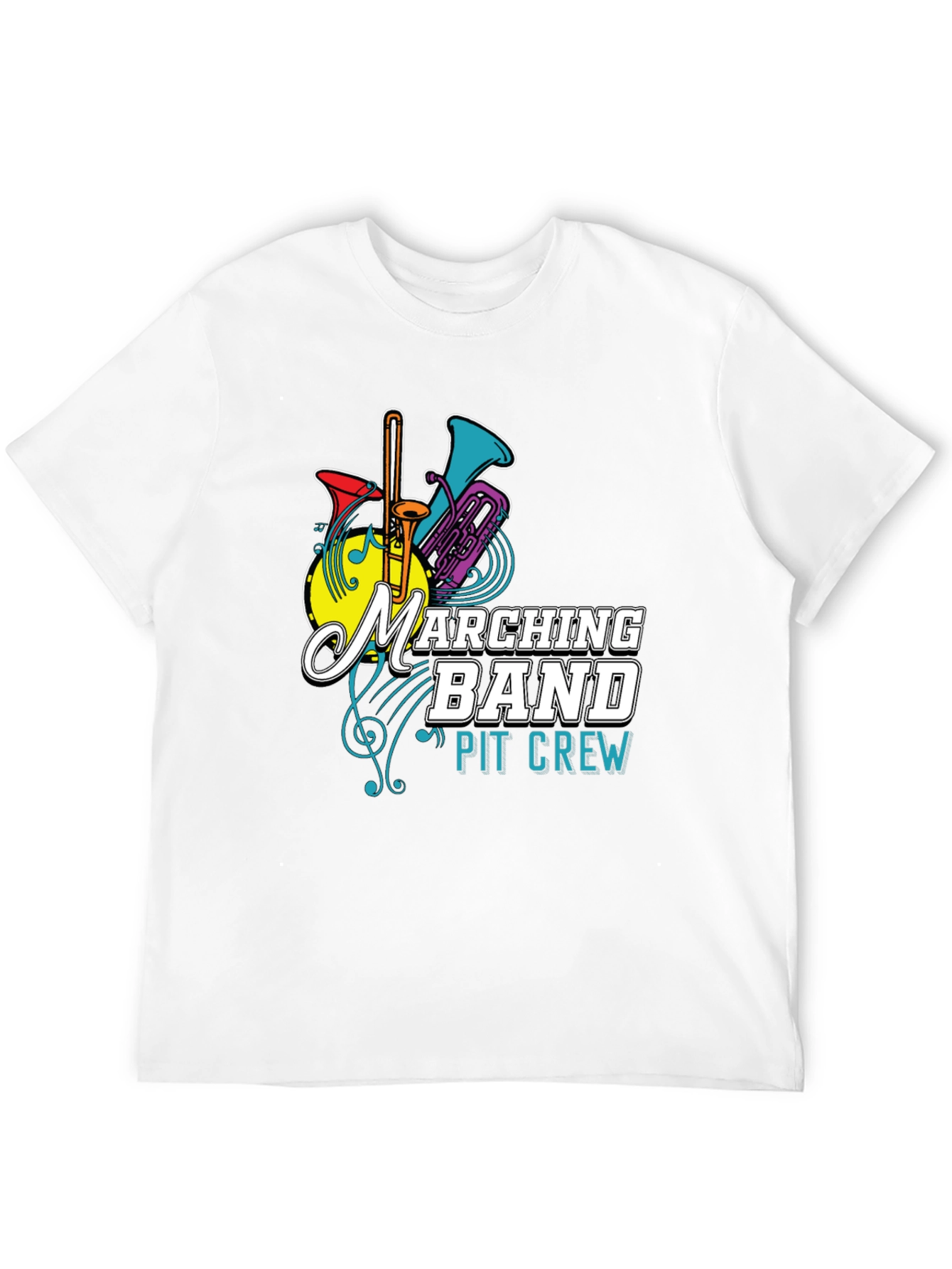 Marching Band Pit Crew Graphic T-Shirt - Black