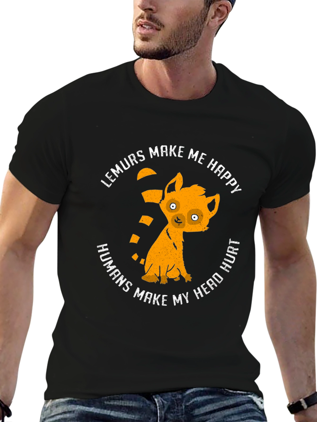 Lemurs Make Me Happy Graphic T-Shirt