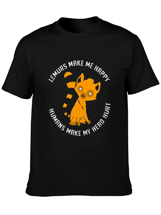 Lemurs Make Me Happy Graphic T-Shirt