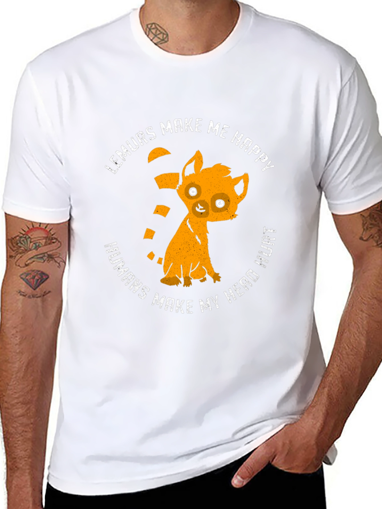 Lemurs Make Me Happy Graphic T-Shirt