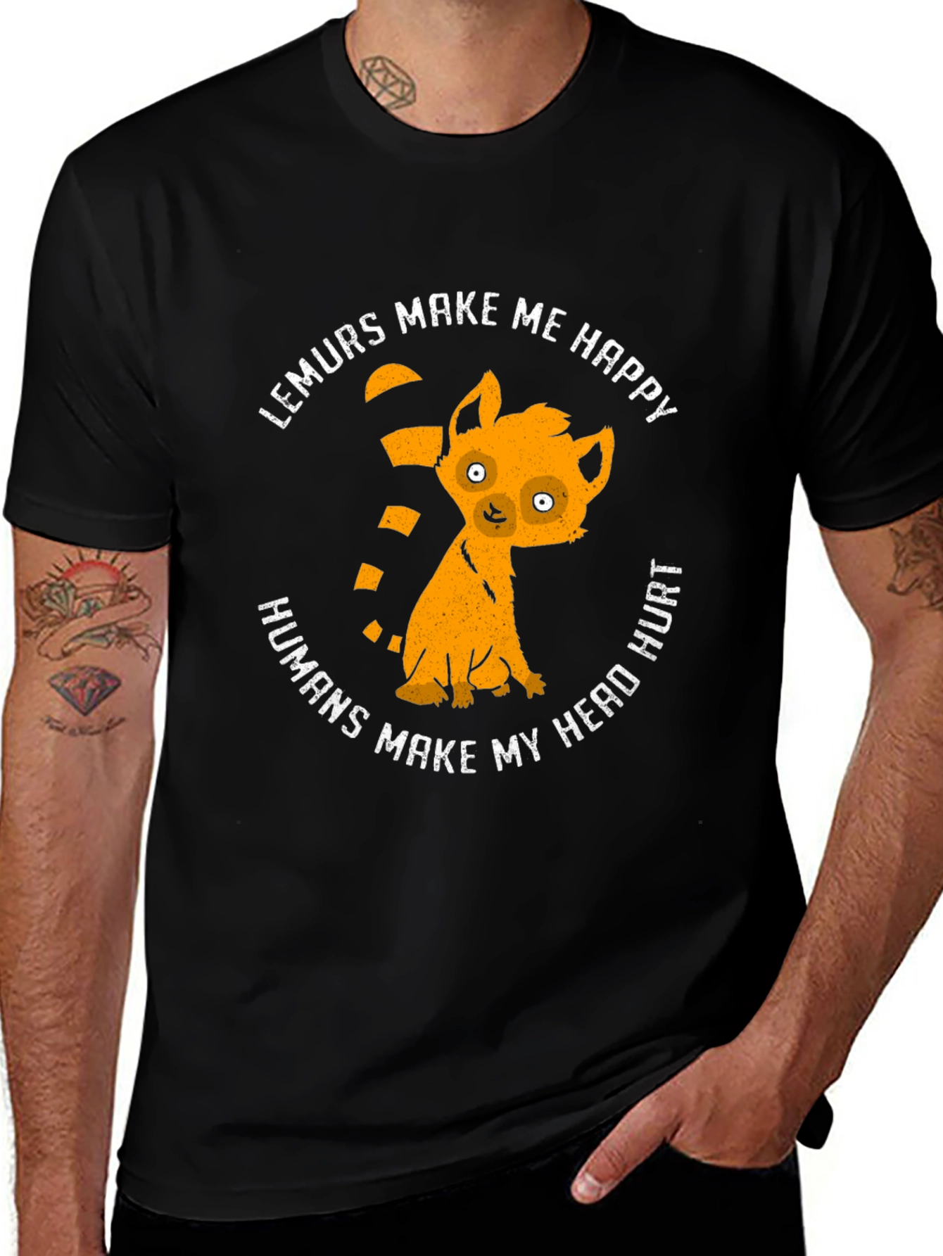 Lemurs Make Me Happy Graphic T-Shirt
