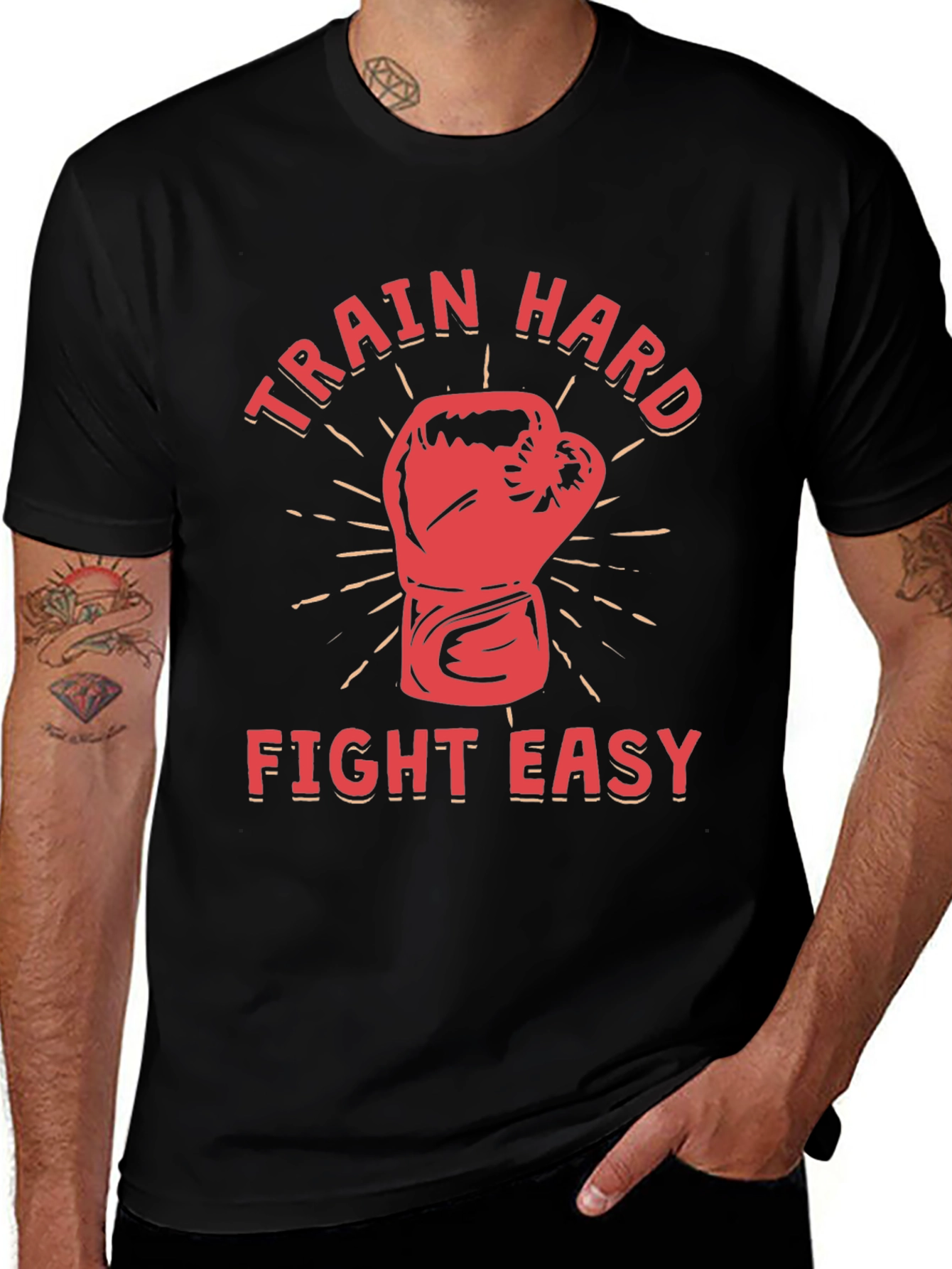 Train Hard Fight Easy Graphic T-Shirt