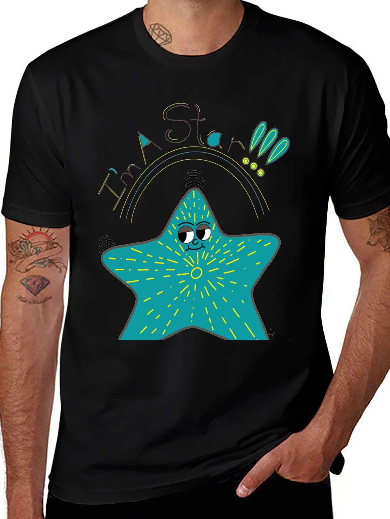 Cartoon Star T-Shirt - Quirky Graphic Tee