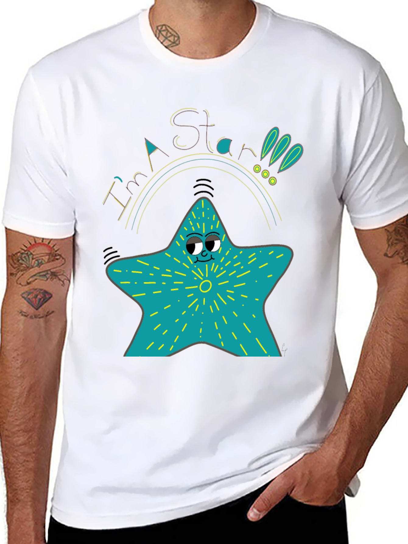 Cartoon Star T-Shirt - Quirky Graphic Tee