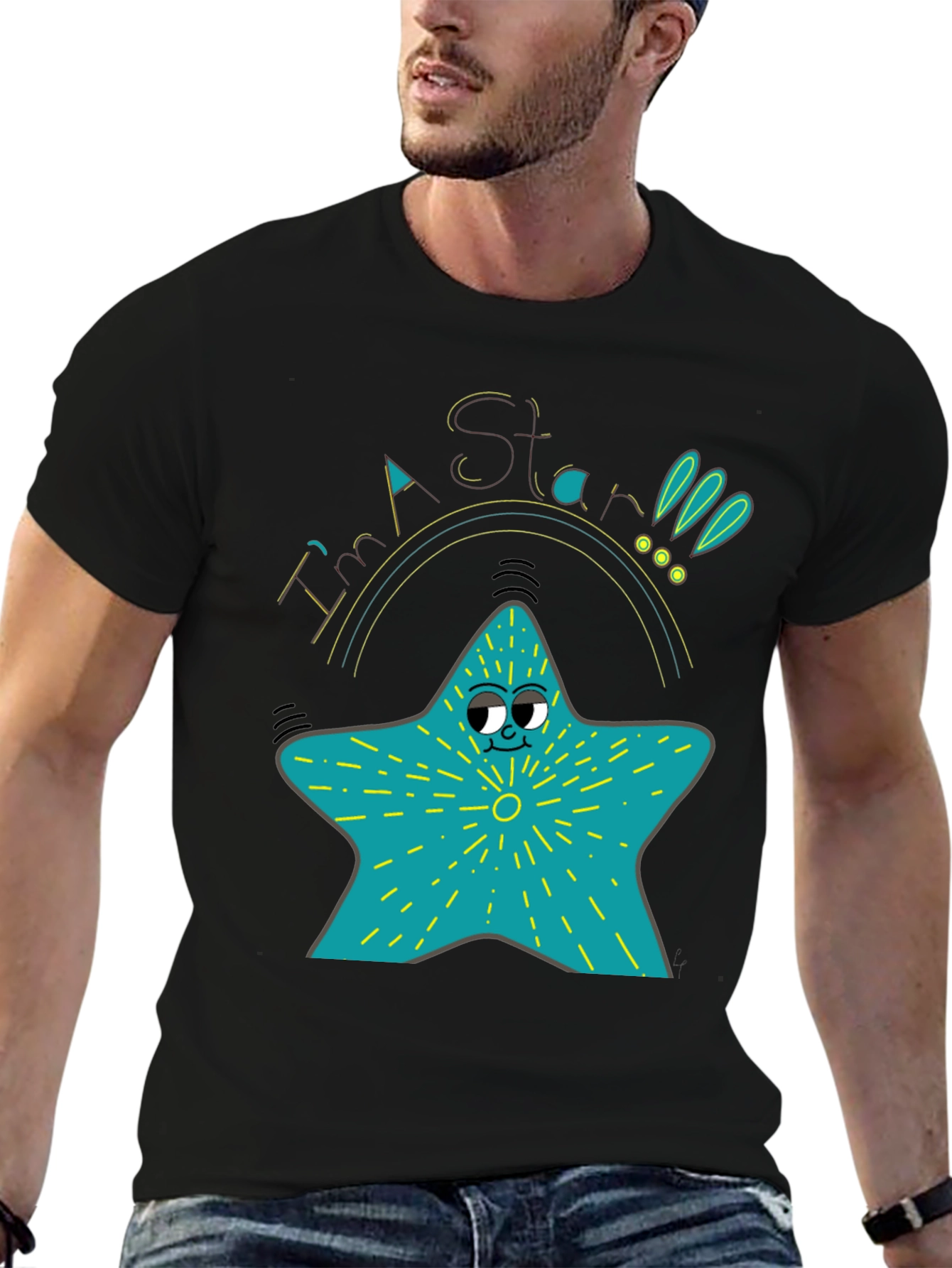Cartoon Star T-Shirt - Quirky Graphic Tee
