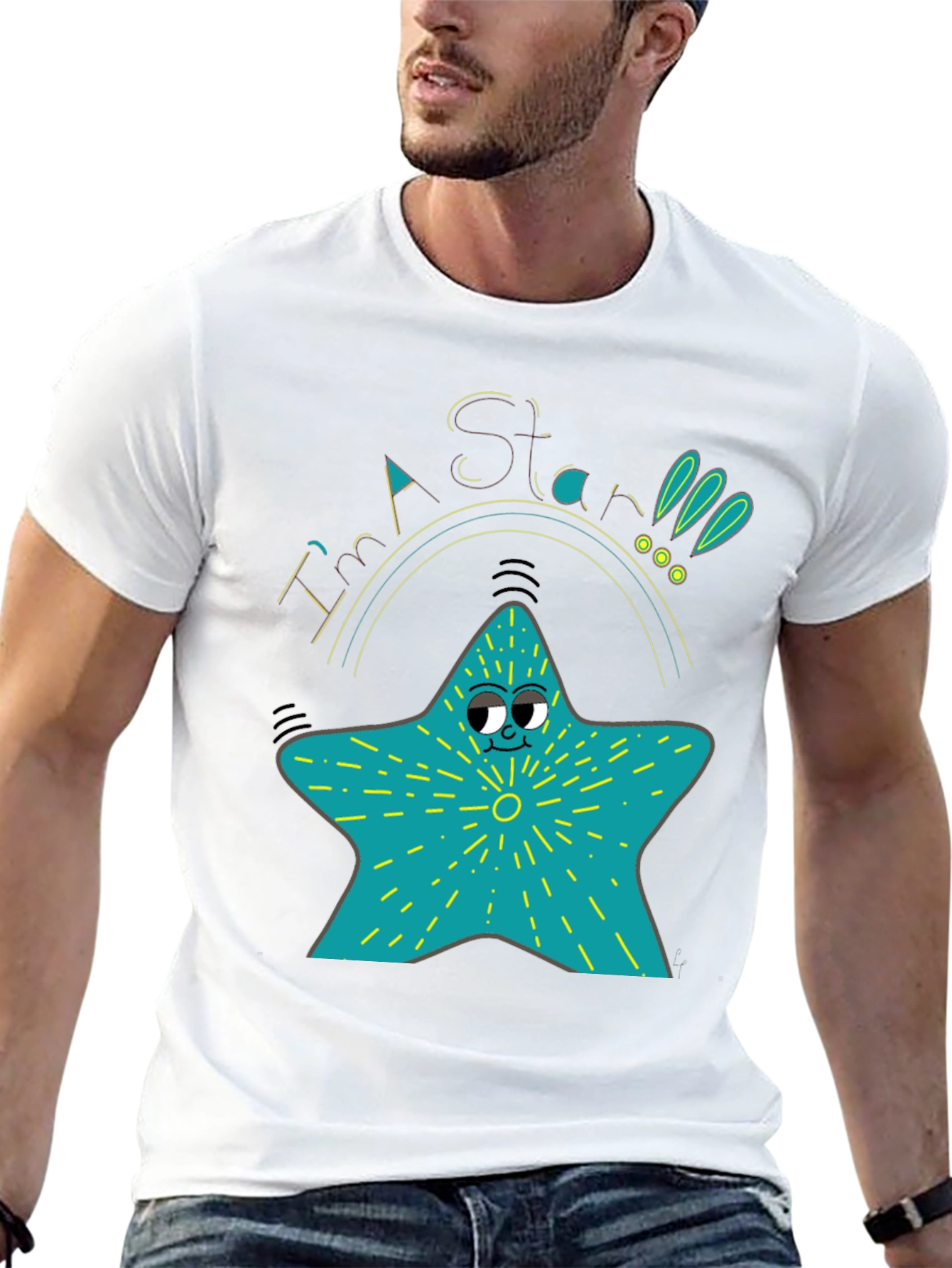 Cartoon Star T-Shirt - Quirky Graphic Tee