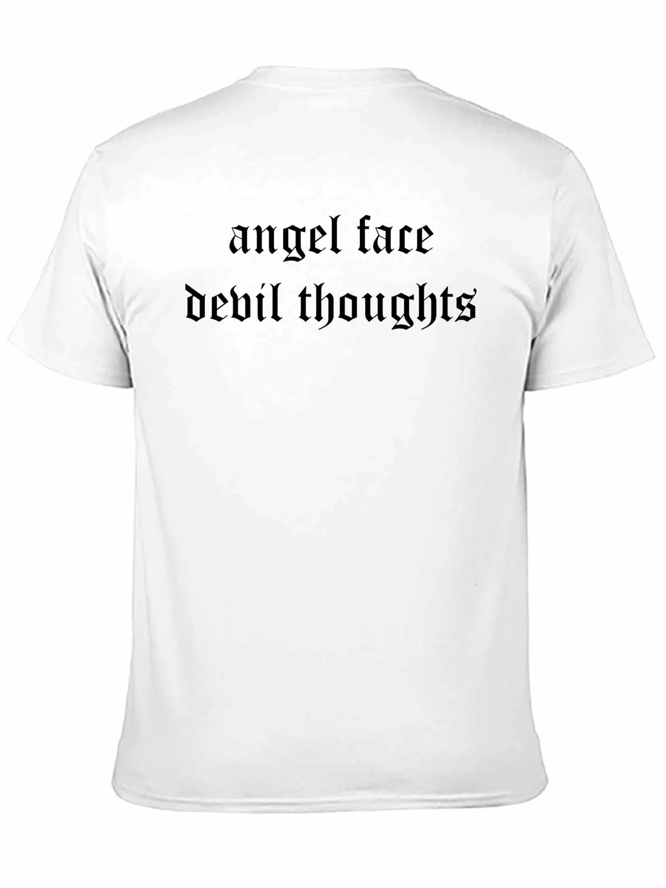 Angel Face Devil Thoughts Black Graphic Tee