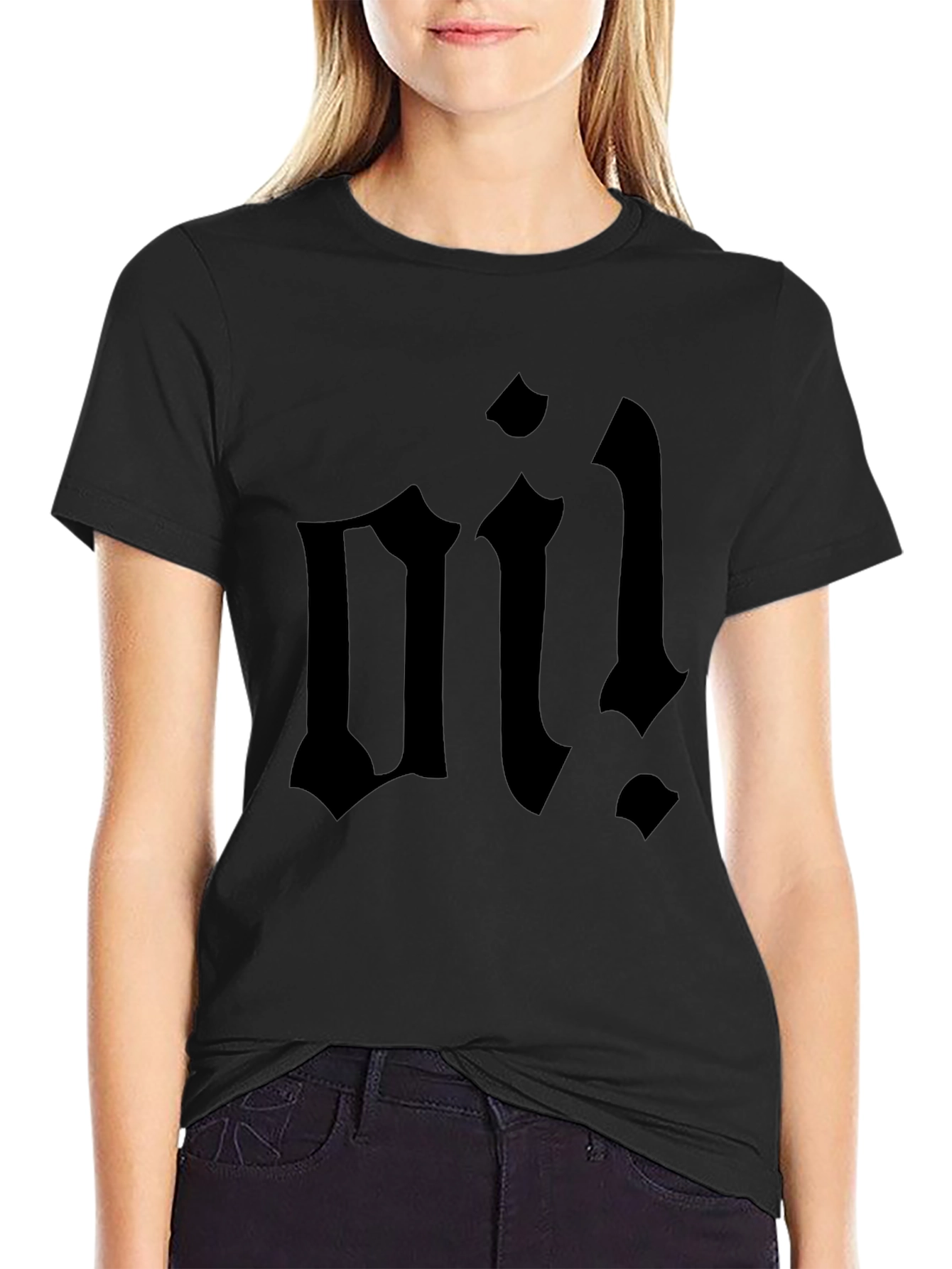 Black T-Shirt with Bold Oi! Graphic