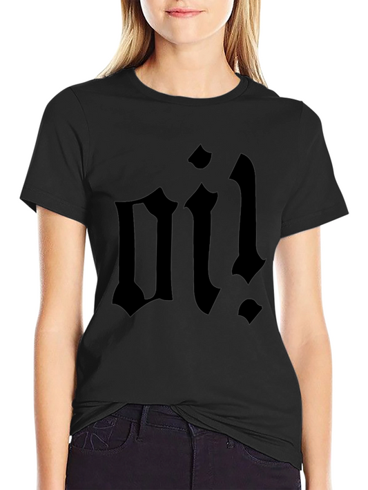 Black T-Shirt with Bold Oi! Graphic