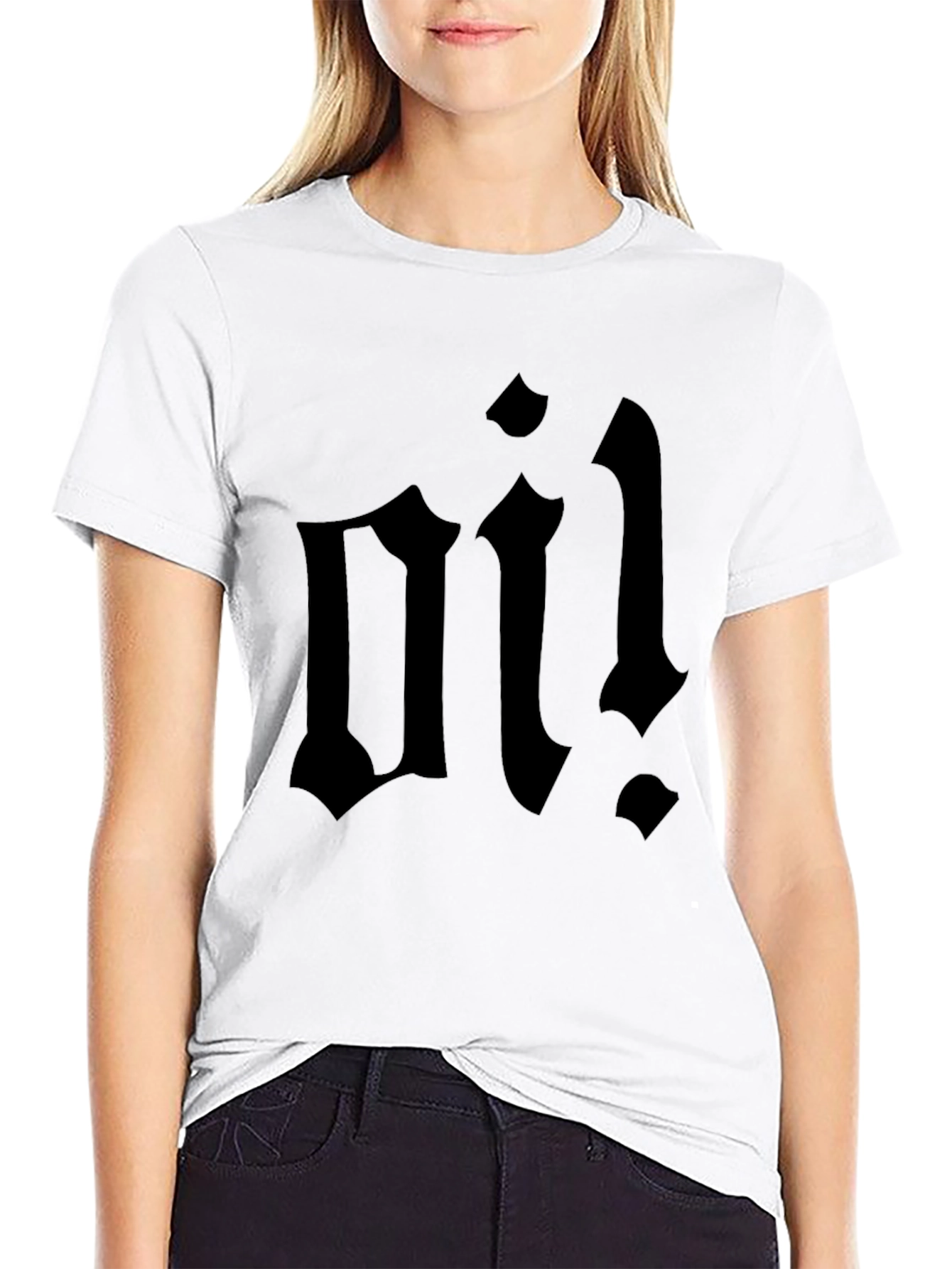 Black T-Shirt with Bold Oi! Graphic