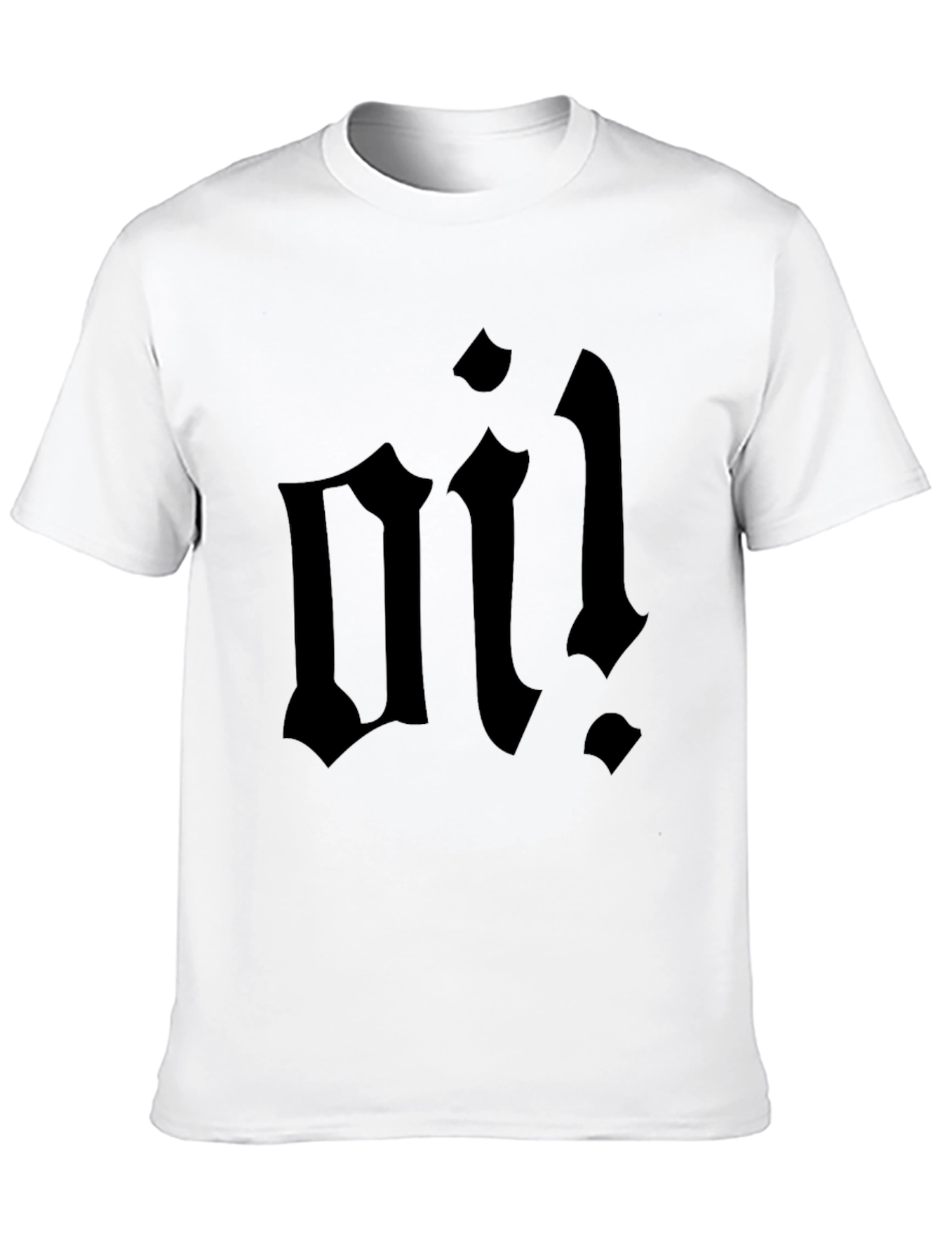 Black T-Shirt with Bold Oi! Graphic