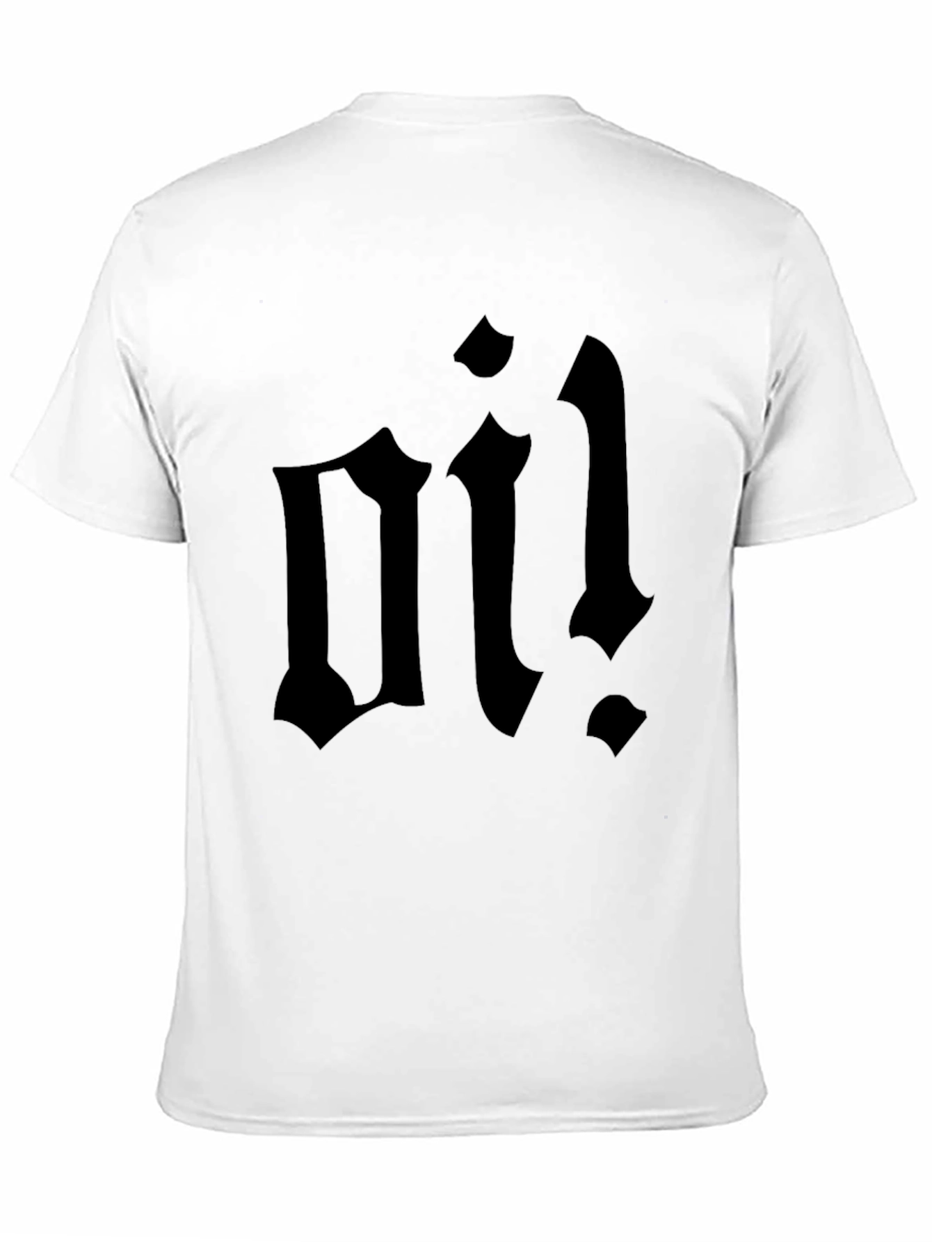 Black T-Shirt with Bold Oi! Graphic