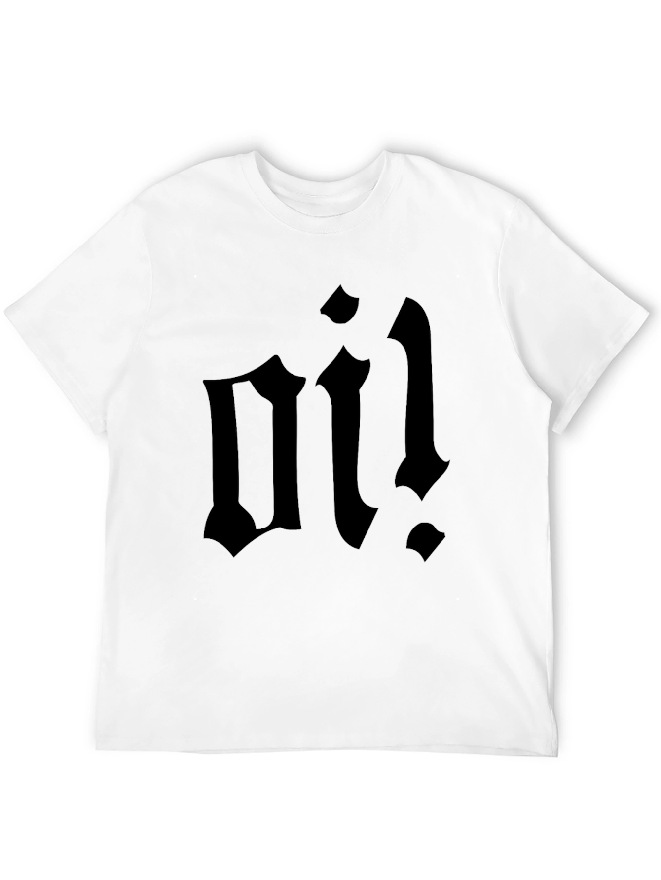 Black T-Shirt with Bold Oi! Graphic