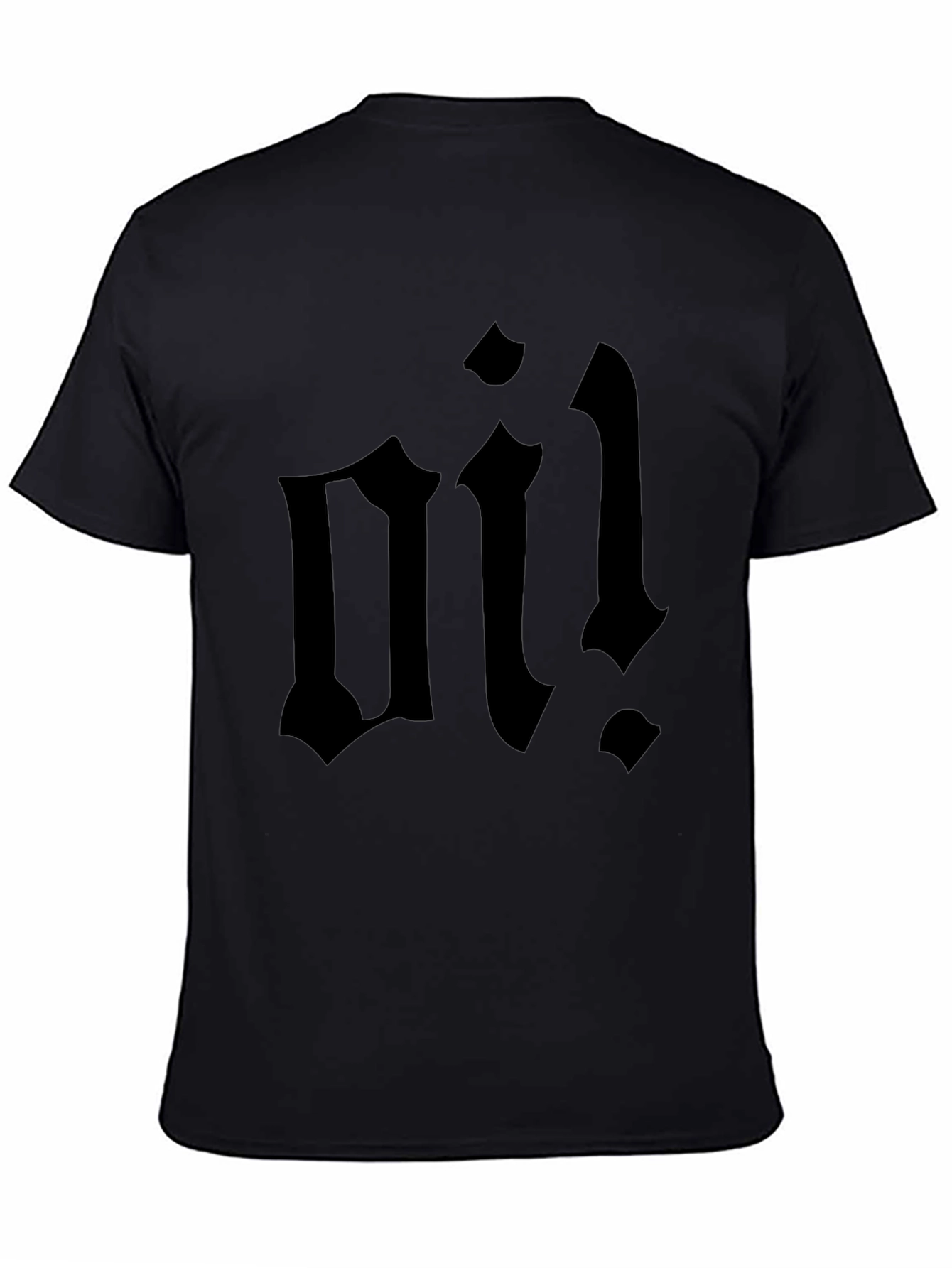Black T-Shirt with Bold Oi! Graphic