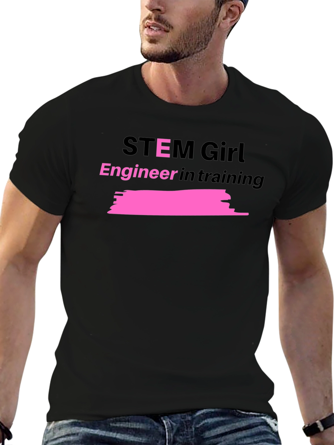 STEM Girl Engineer in Training Black T-Shirt