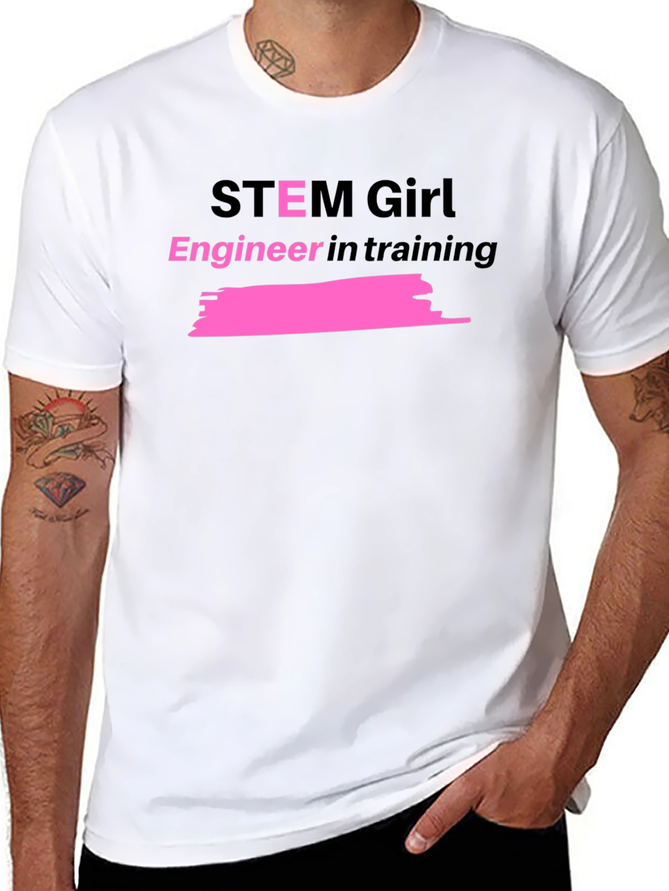 STEM Girl Engineer in Training Black T-Shirt