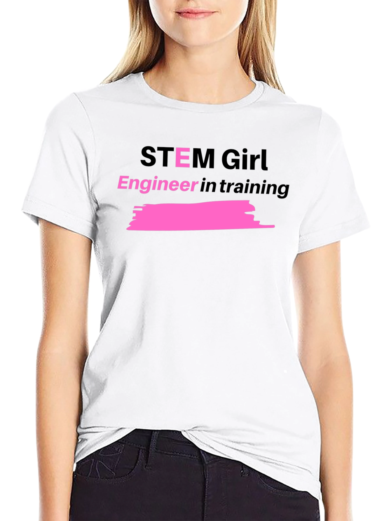 STEM Girl Engineer in Training Black T-Shirt