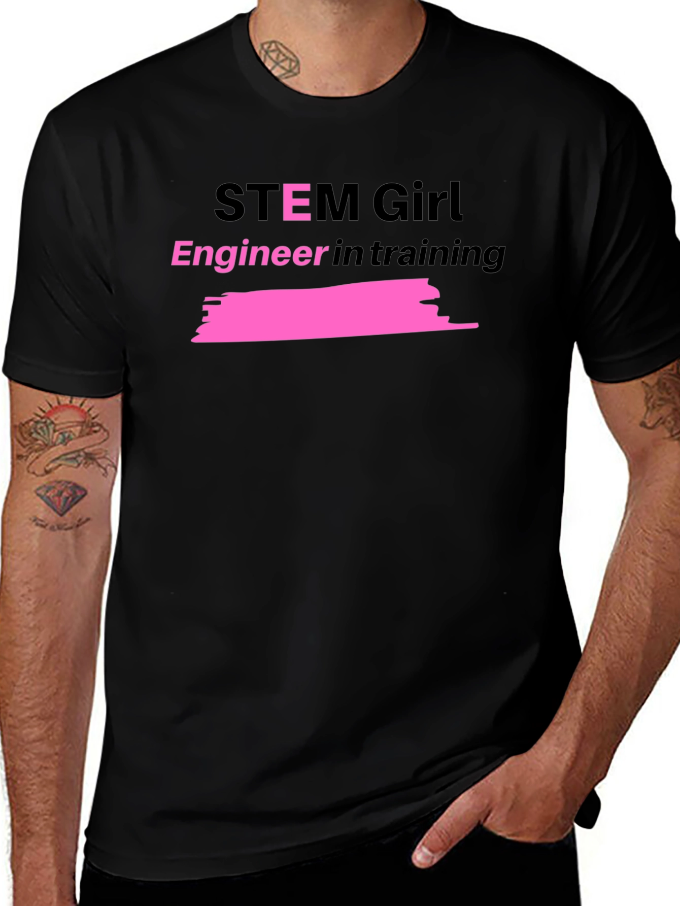 STEM Girl Engineer in Training Black T-Shirt