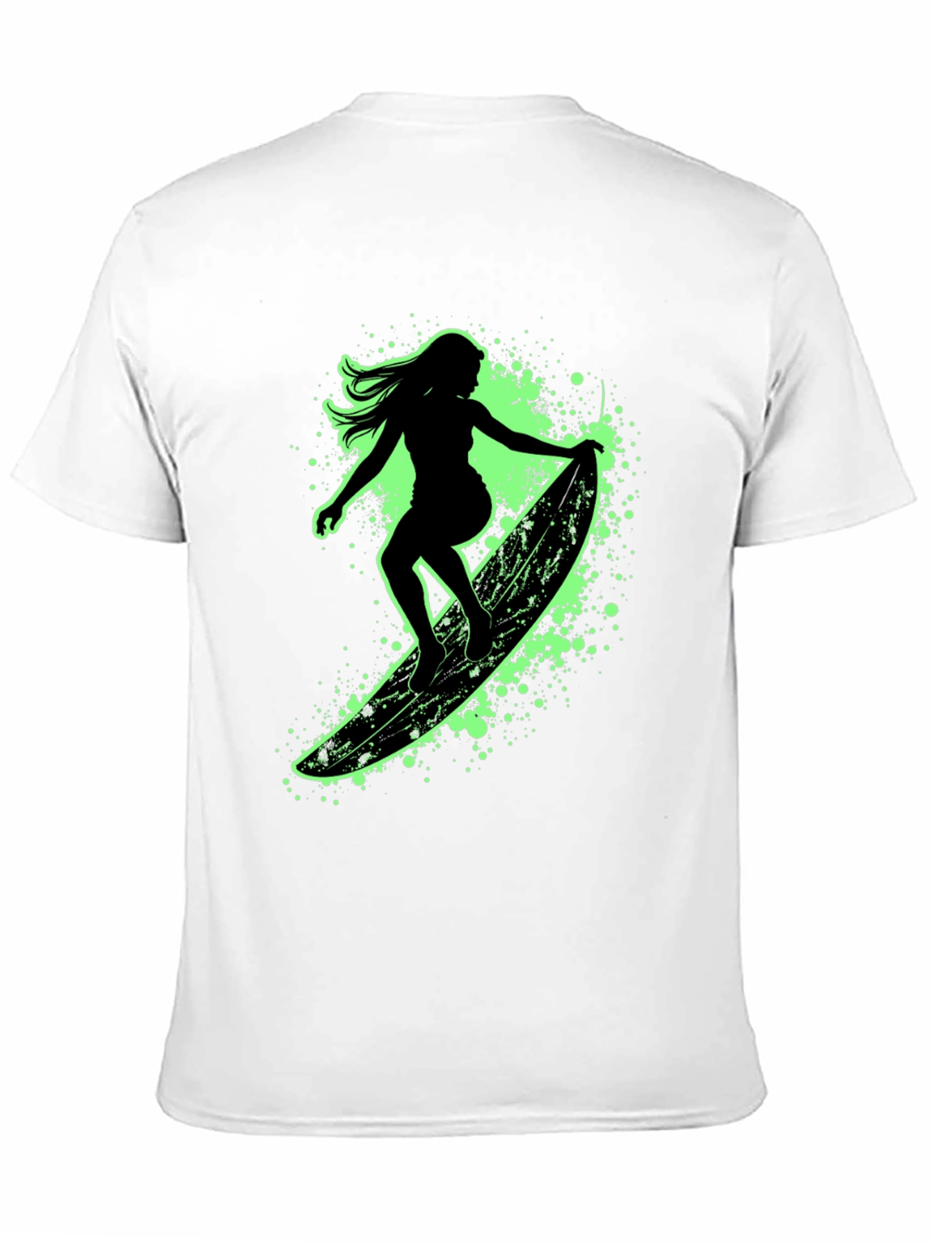 Surfer Girl Graphic Tee - Black Cotton T-Shirt