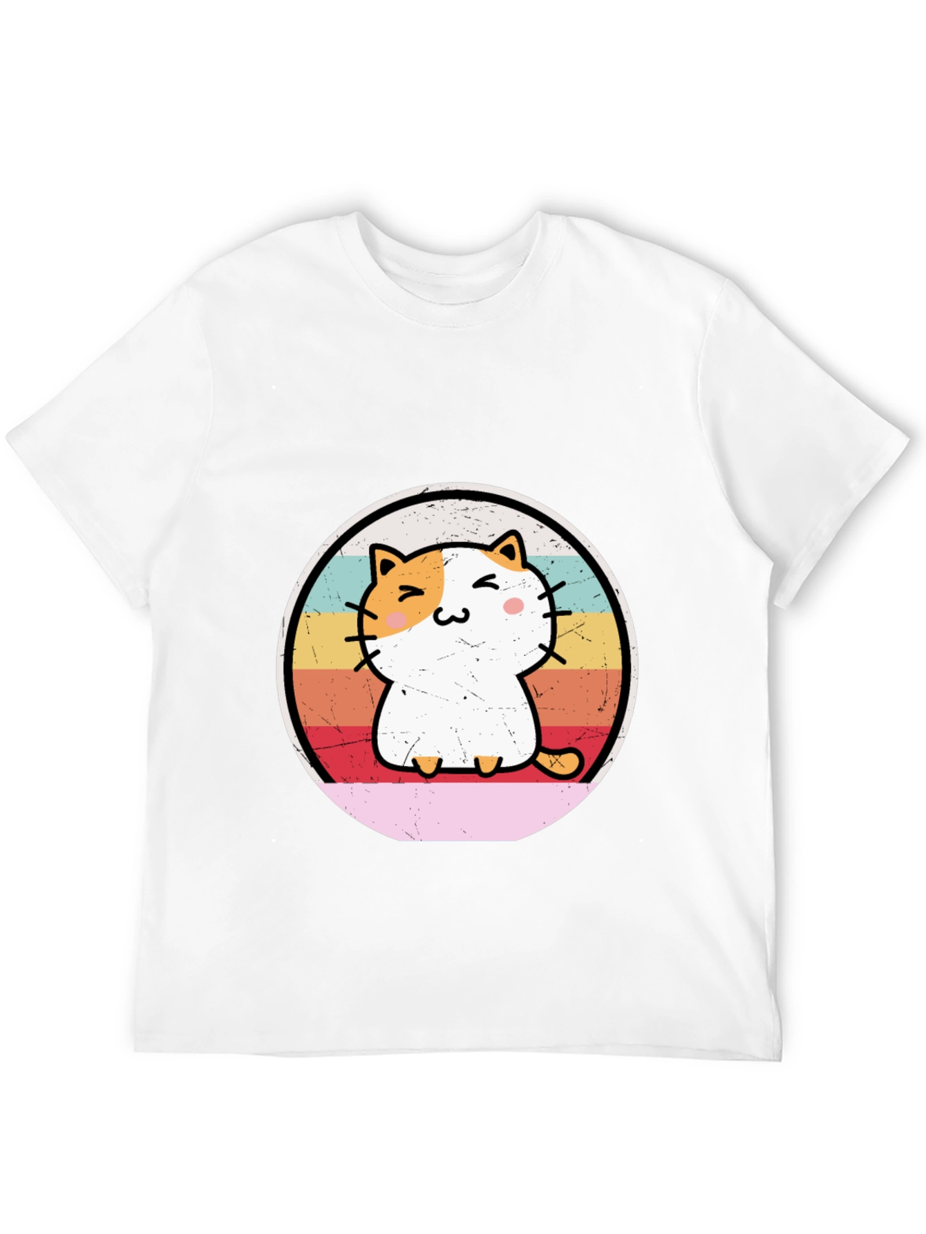 Cute Cat Graphic Tee - Retro Style!