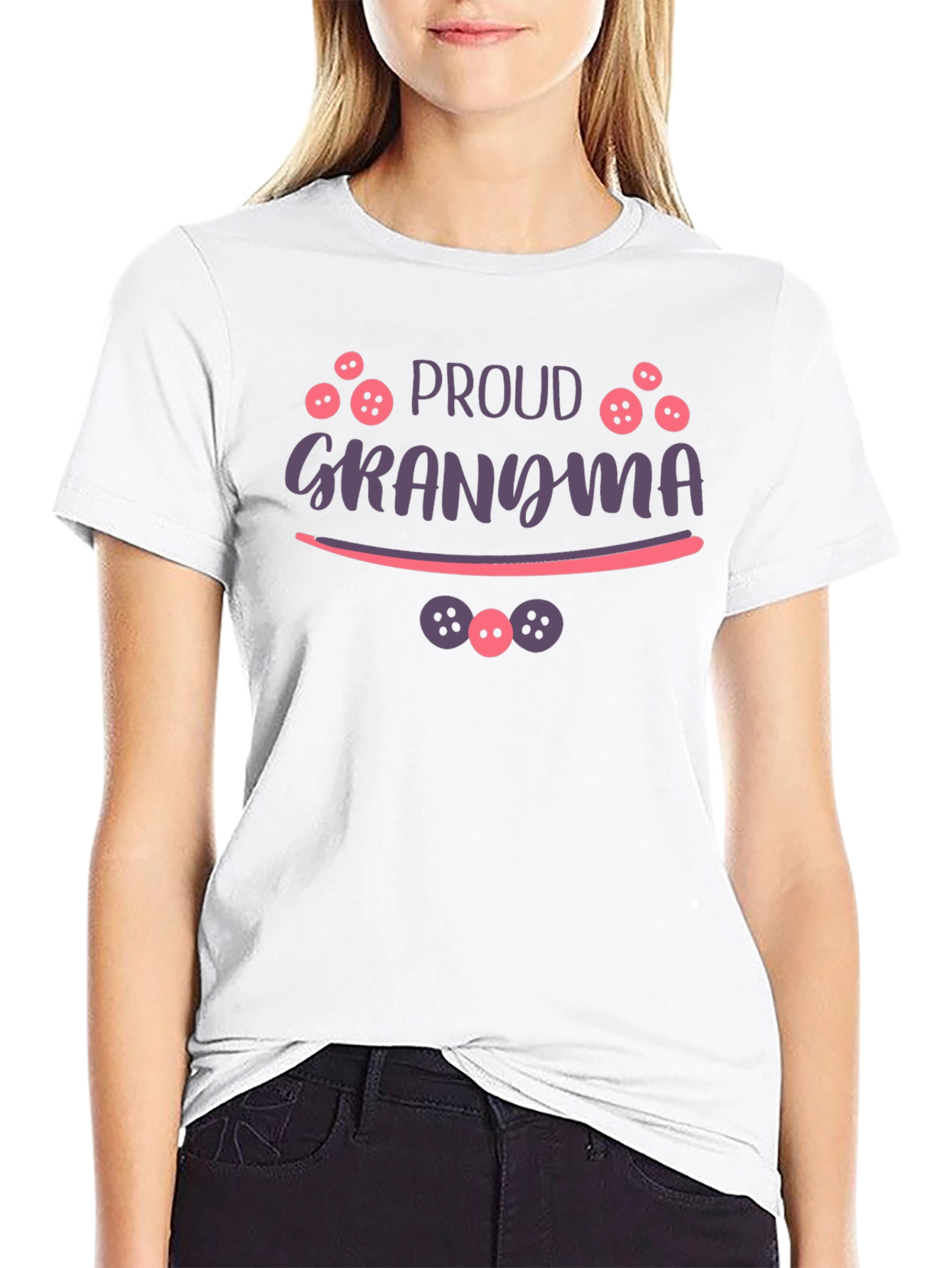 Proud Grandma Graphic T-Shirt - Black