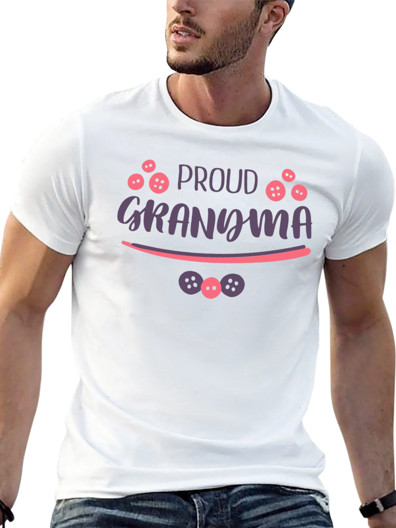 Proud Grandma Graphic T-Shirt - Black