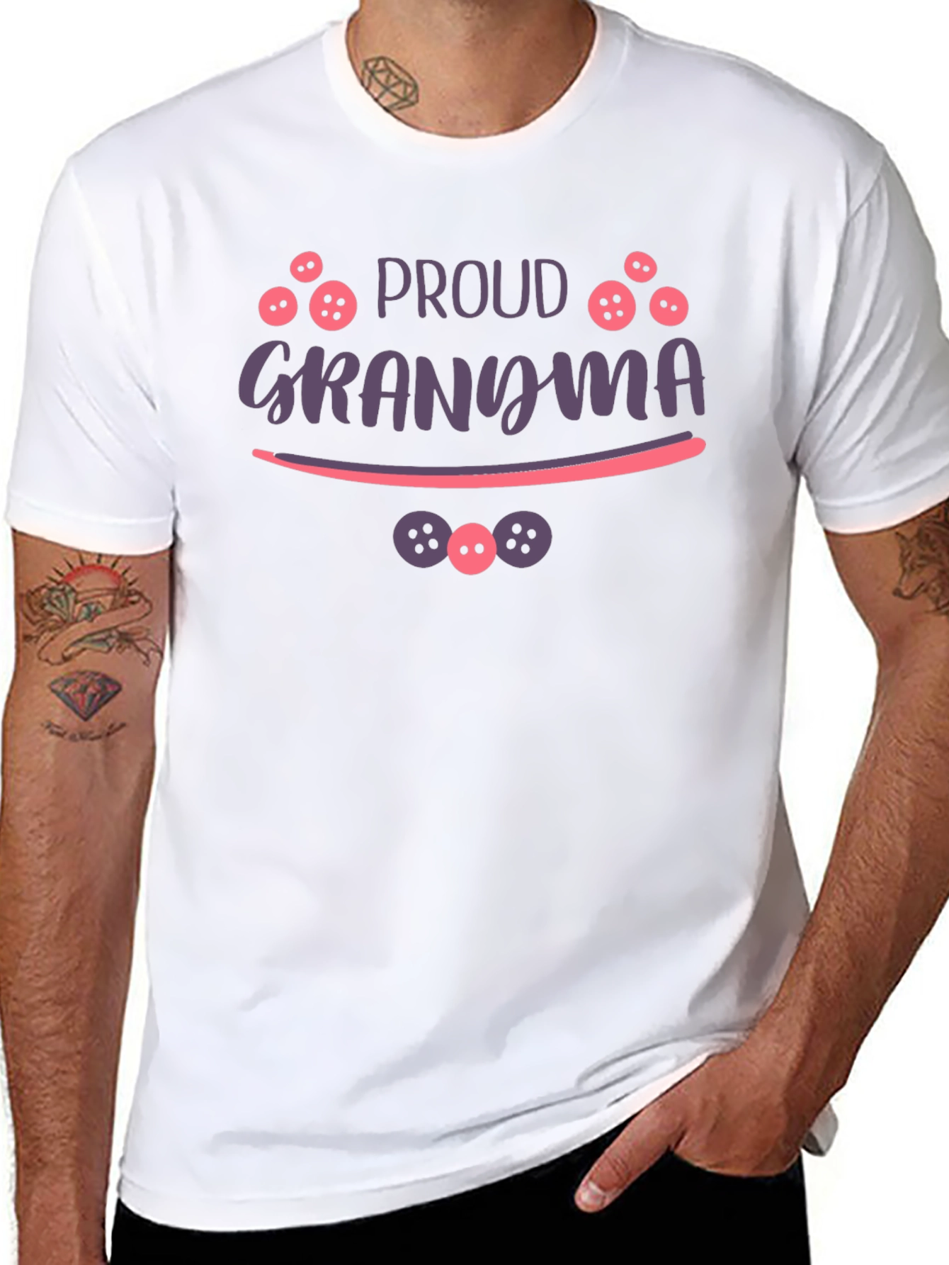 Proud Grandma Graphic T-Shirt - Black