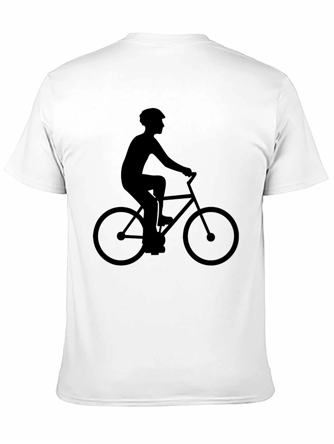 Mens Black Graphic Tee - Cyclist Silhouette