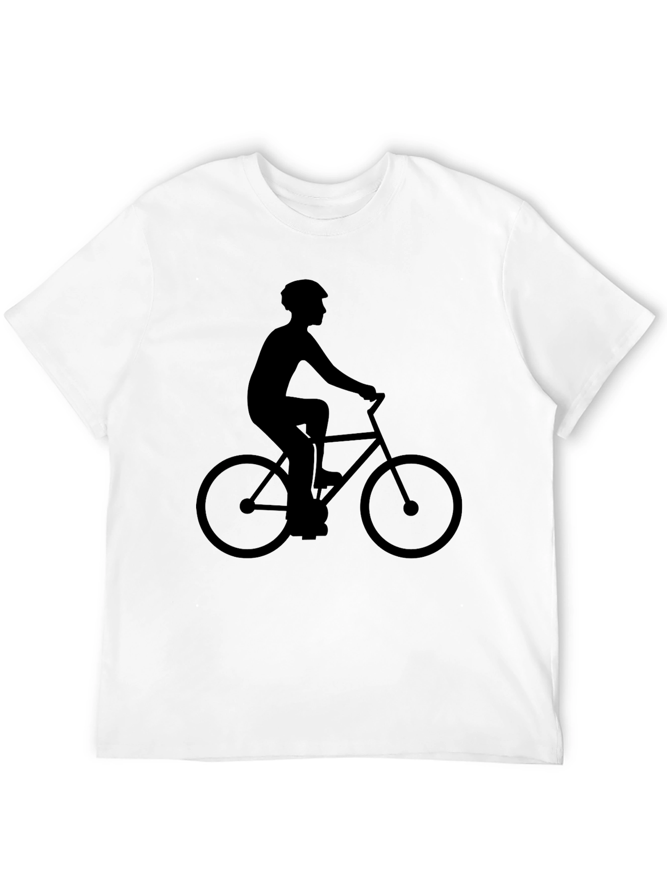Mens Black Graphic Tee - Cyclist Silhouette